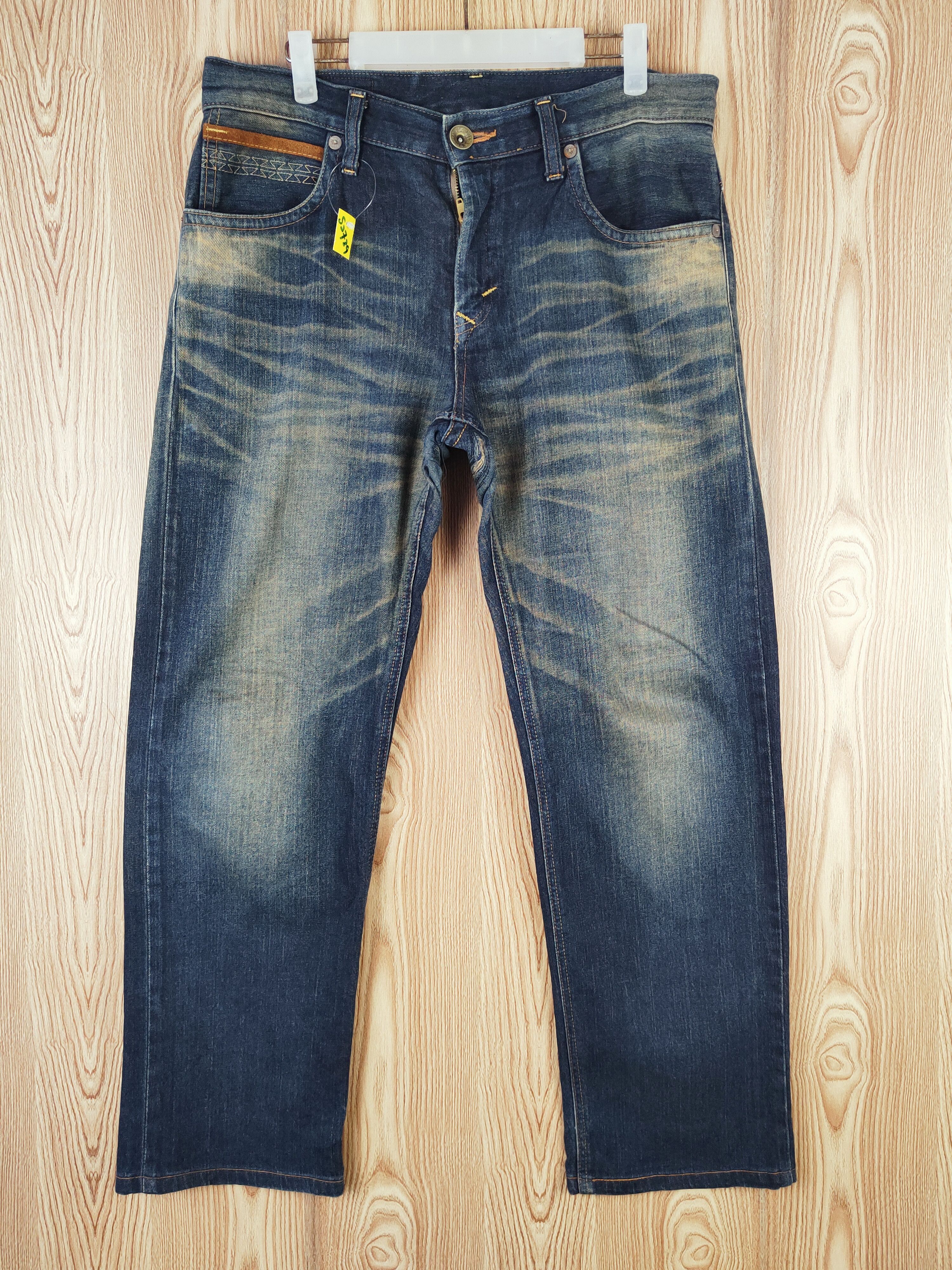 Edwin Edwin Dark Blue Distressed Ripped Jeans #S2739 Size US 34 / EU 50 - 1 Thumbnail