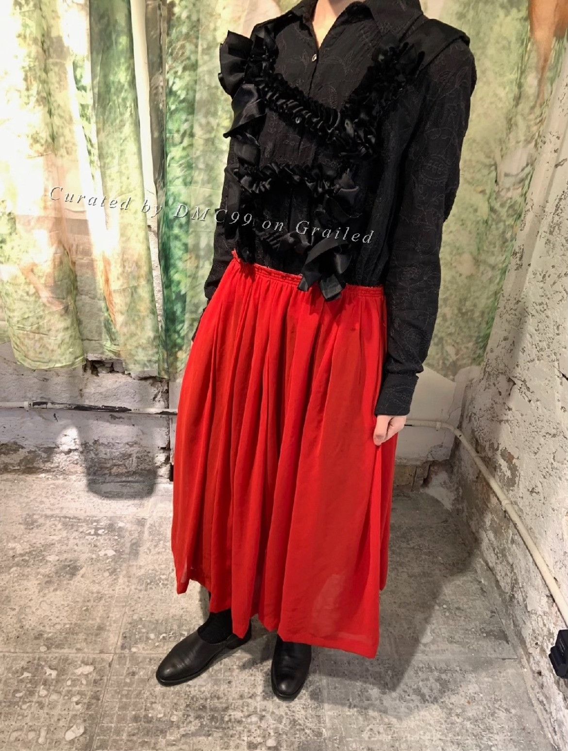 Comme des Garcons Comme des Garçons comcom Gathered Red Skirt Size 38" / US 16 / IT 52 - 1 Thumbnail