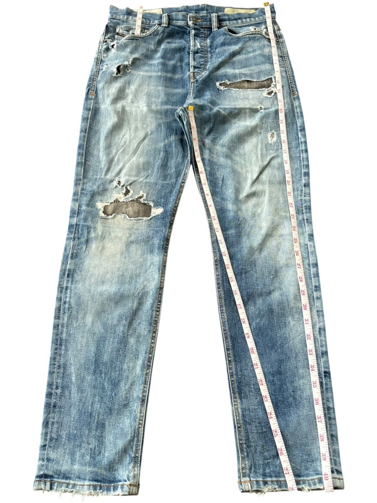 Diesel Vintage Italy Diesel D-Vider Distressed Patched Jeans Size US 30 / EU 46 - 8 Thumbnail