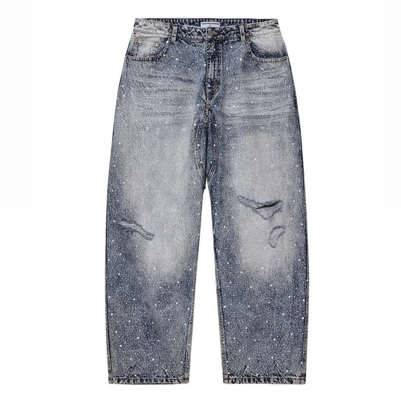Vale Forever Rainstorm Rhinestone Denim Jeans Blue Size 32