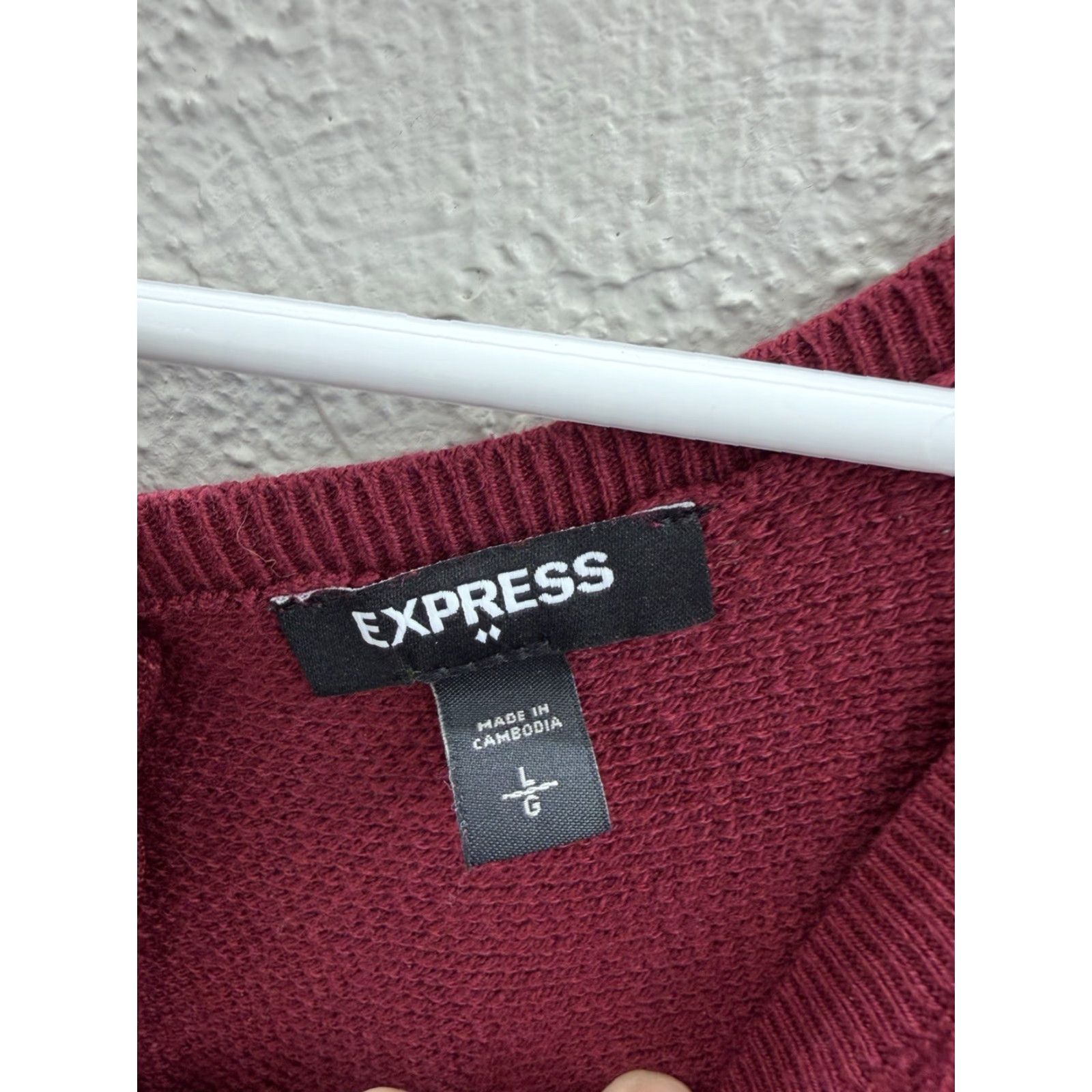 Express Express Womens Sweater Long Sleeve Zip Up Back V-Neck Red L Size L / US 10 / IT 46 - 3 Thumbnail