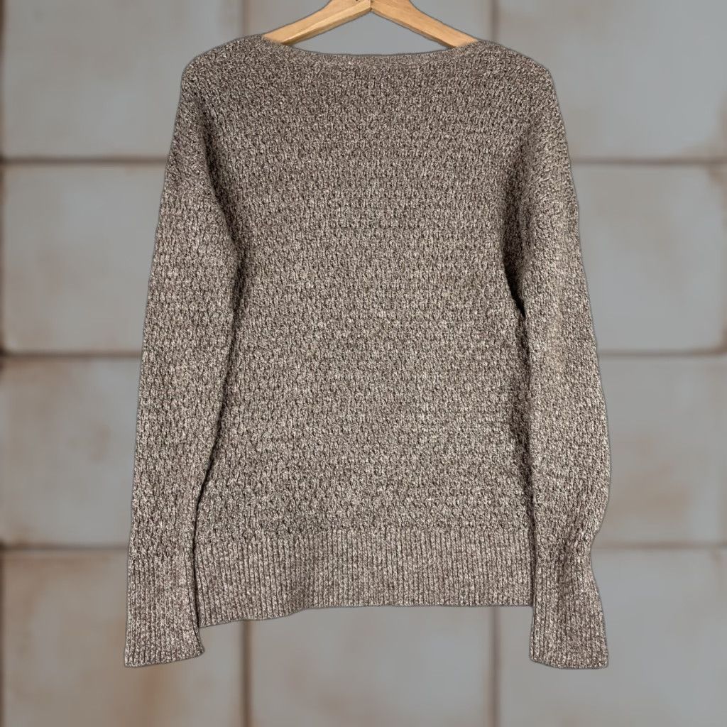 American Eagle Outfitters VINTAGE American Eagle Sweater Womens M Brown V Neck Marled Knit Textured Pullover Size M / US 6-8 / IT 42-44 - 1 Thumbnail