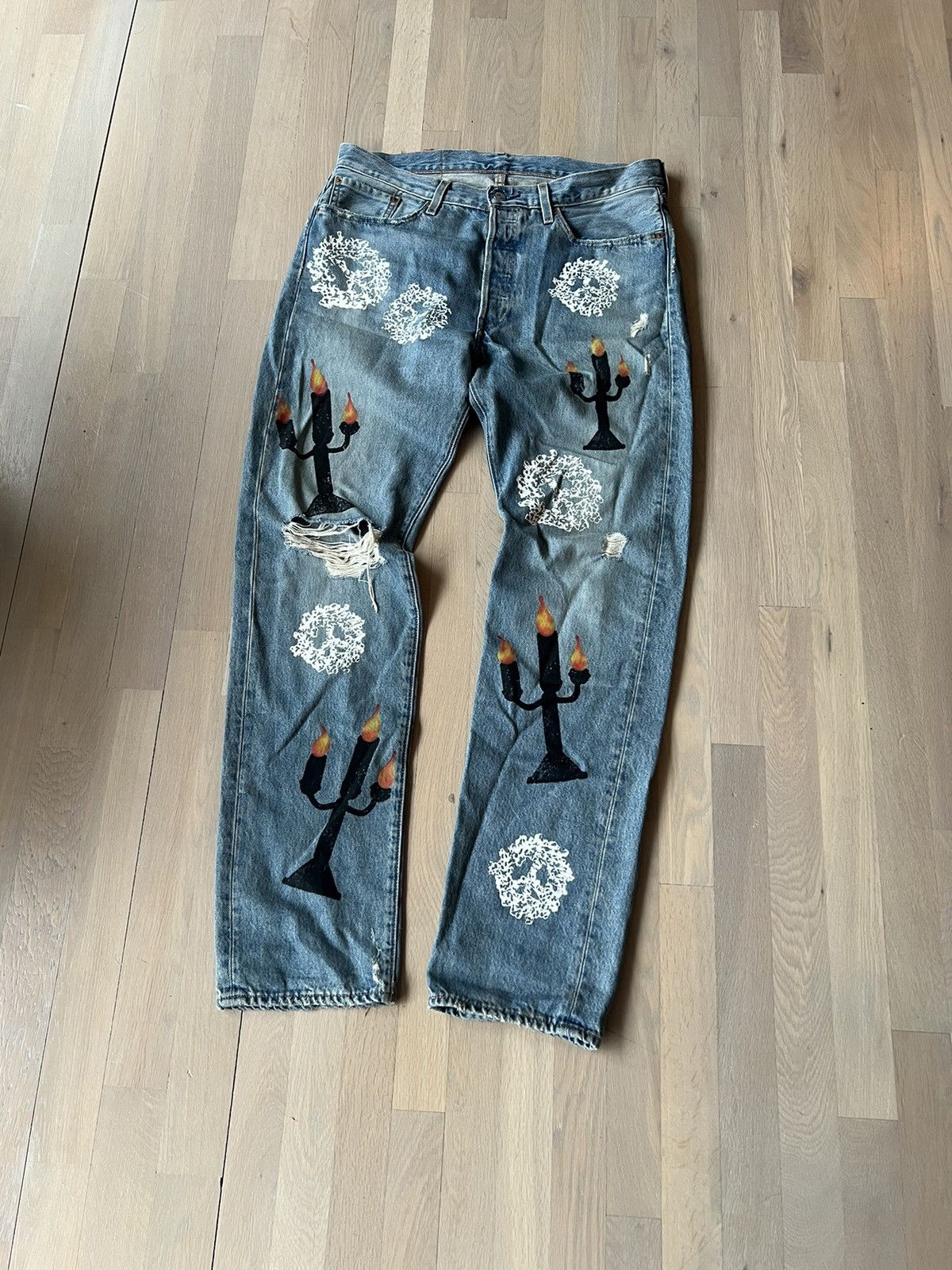 Image of Denim Tears x Virgil Abloh «Message In A Tear» in Blue, Men's (Size 34)