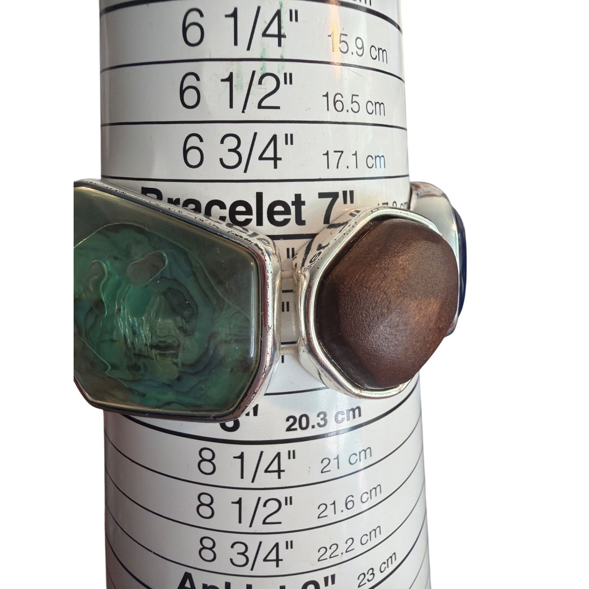 Other Dana Buchman Genuine Shell Stretch Bracelet Chunky Silver To Size ONE SIZE - 7 Thumbnail