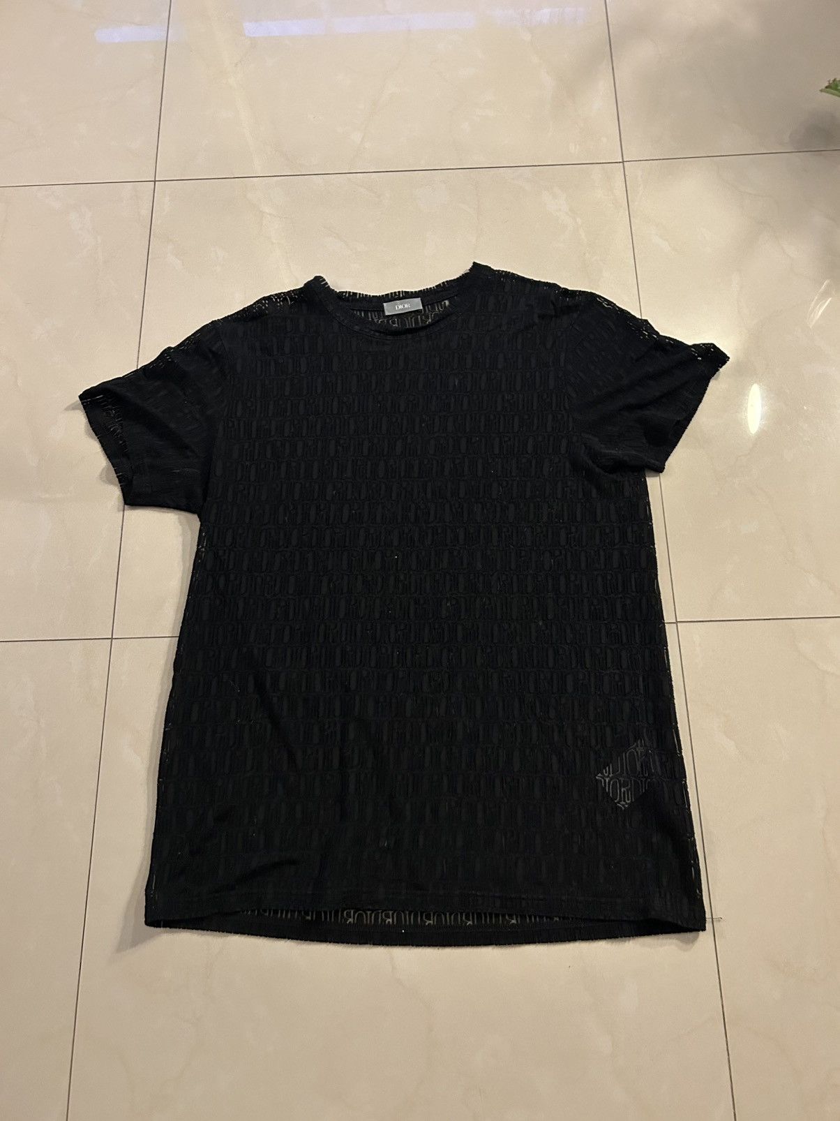 Dior × Stussy Dior x Stussy Sheer All Over Logo Shirt Size US L / EU 52-54 / 3 - 1 Thumbnail
