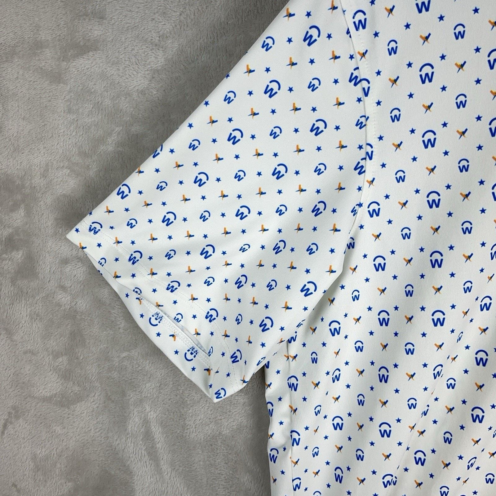 Other Greyson Golf Polo Mens Medium White Blue Workday AOP Size US M / EU 48-50 / 2 - 7 Thumbnail