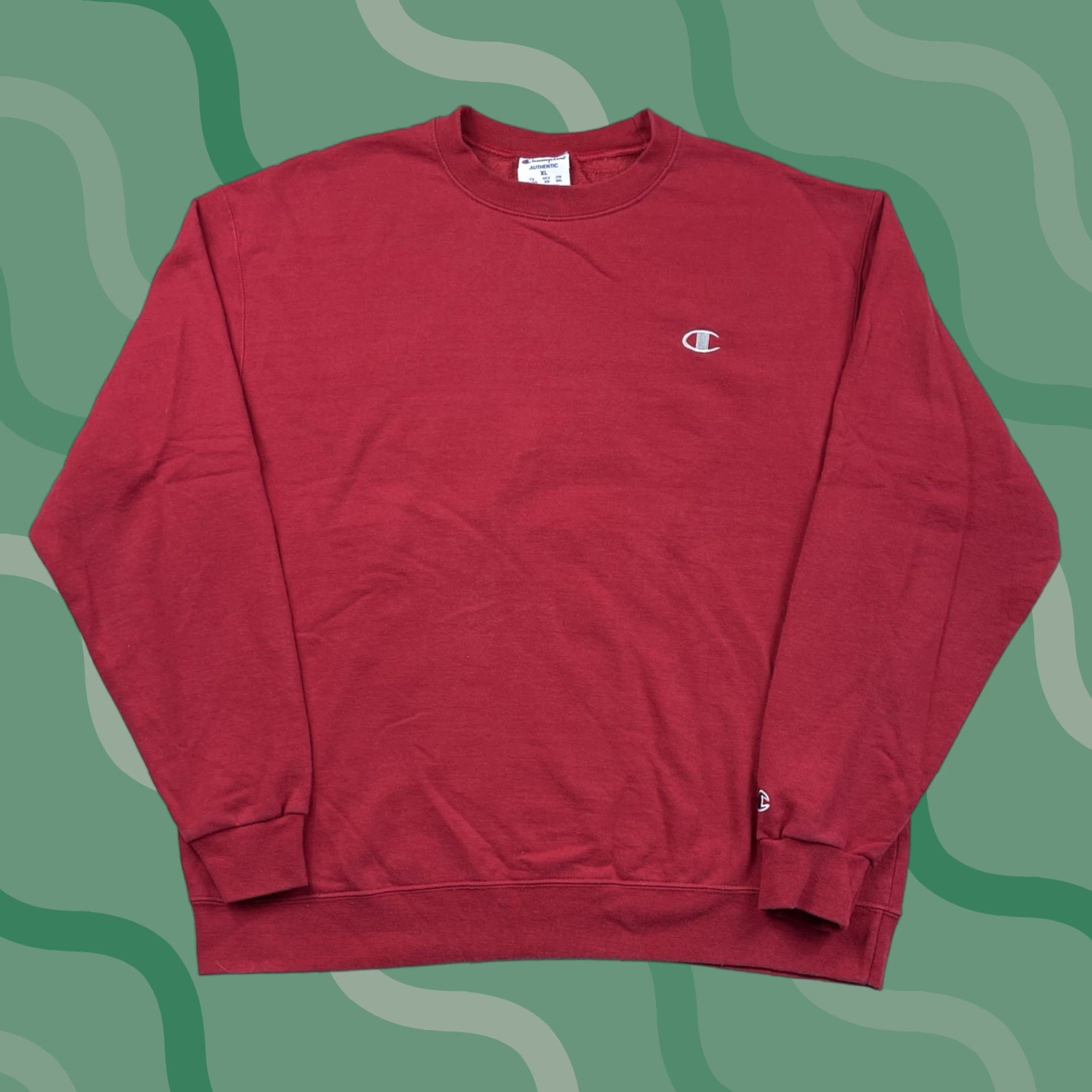 Champion Champion Sweatshirt Crewneck XL Men Red Embroidered Logo Vintage-Style Y2K Heavyweight Pullover Size US XL / EU 56 / 4 - 1 Thumbnail