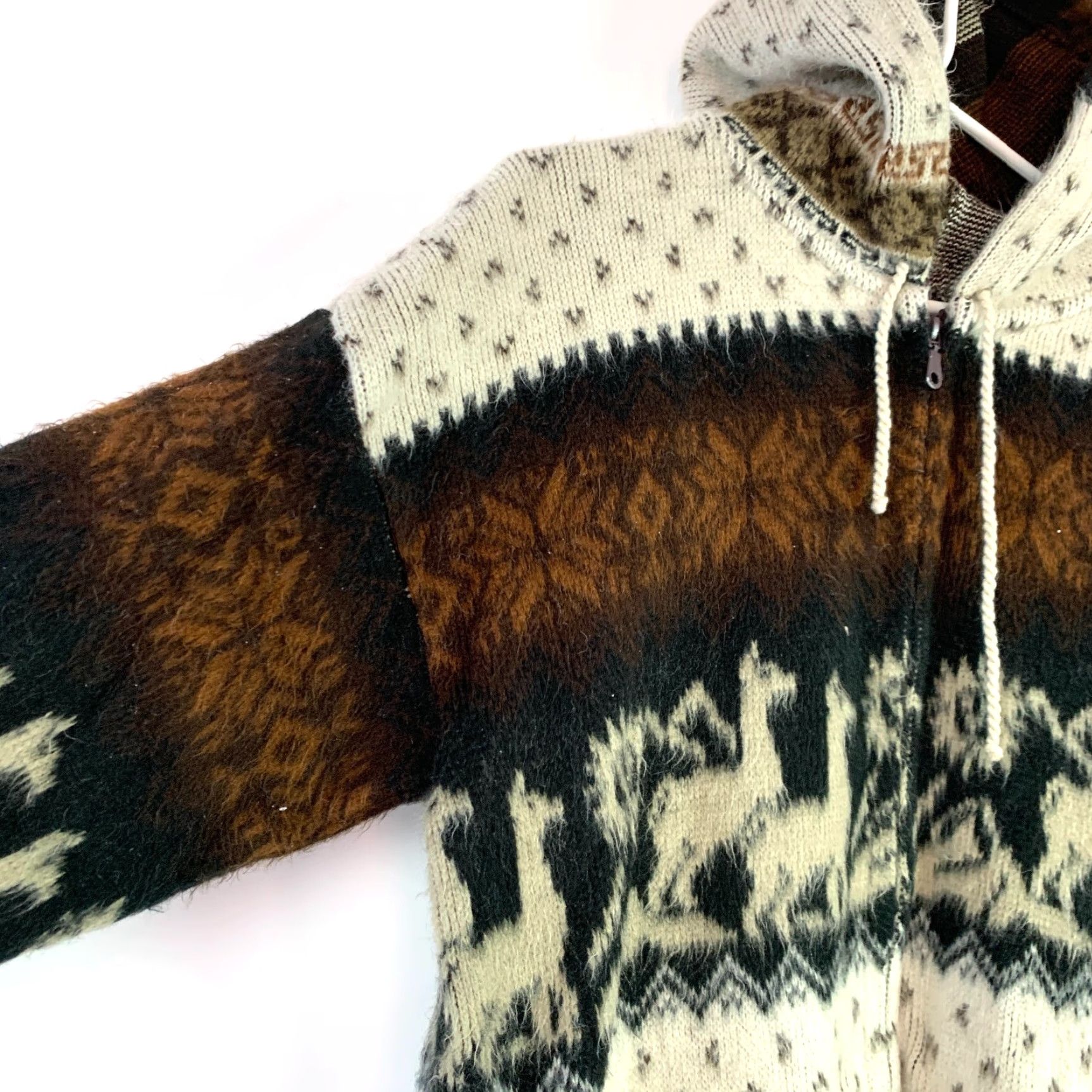 Vintage Yari Artesanias Soft Fuzzy Alpaca Pockets Sweater Jacket Large Size US L / EU 52-54 / 3 - 2 Thumbnail