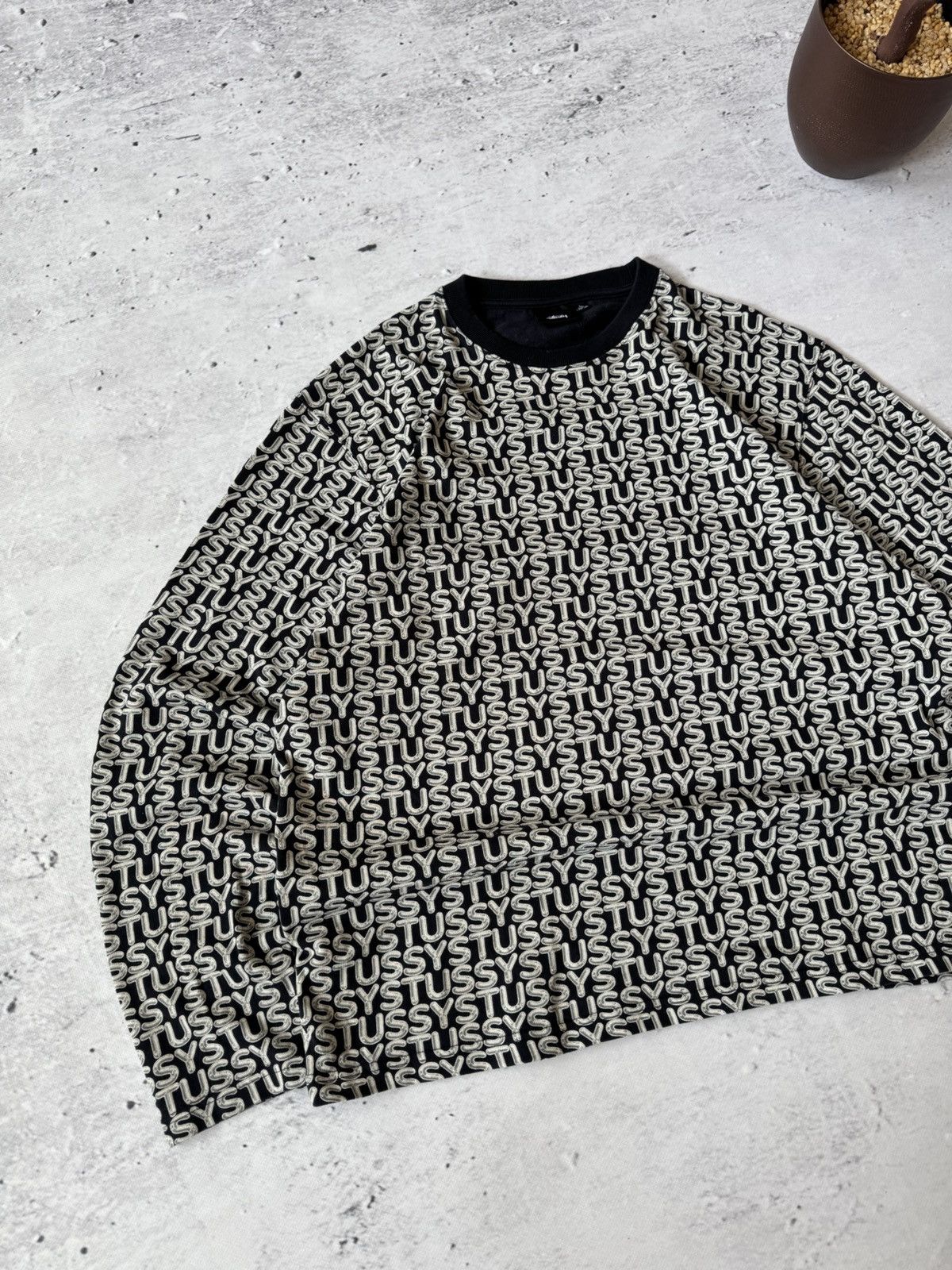 Stussy × Vintage STUSSY CENTER LOGO OVERSIZE BAGGY FIT SWEATSHIRT Size US L / EU 52-54 / 3 - 2 Thumbnail