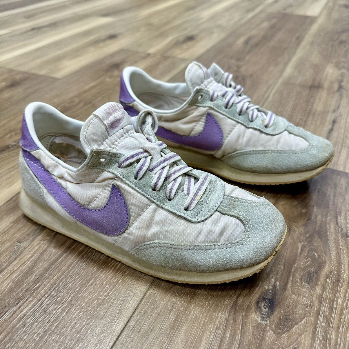 Nike Vintage 80s 1983 Nike Spirit Sneaker Shoes, White/Lilac, 7.5 Size US 7.5 / IT 37.5 - 1 Thumbnail