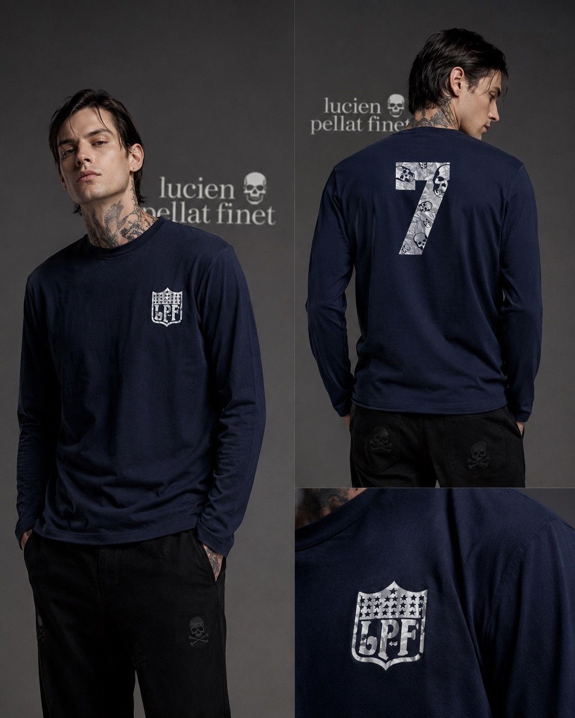 Lucien Pellat-Finet Lucien Pellat-Finet LPF Logo Skull No 7 Collarless Shirts Size US S / EU 44-46 / 1 - 2 Thumbnail