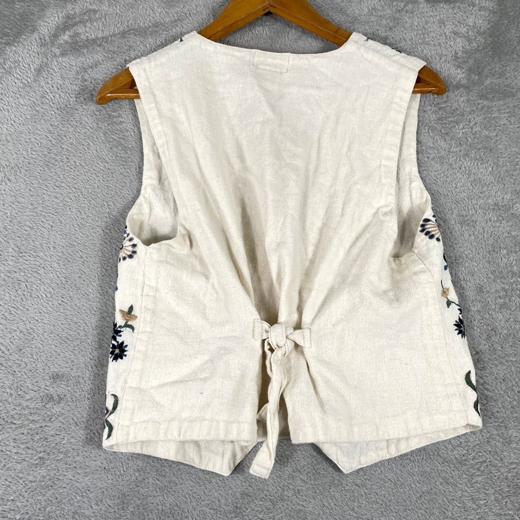 Vintage VINTAGE Paul Harris Design Floral Vest Womens M Embroidered Tie Back Boho Artsy Size M / US 6-8 / IT 42-44 - 7 Thumbnail