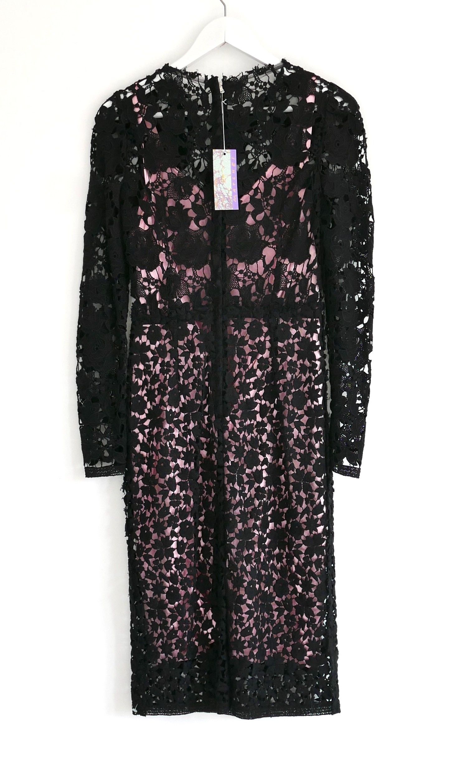 Dolce & Gabbana Dolce & Gabbana Fall 2010 Black Lace Pink Silk Lined Dress Size S / US 4 / IT 40 - 3 Thumbnail