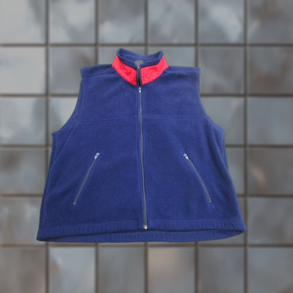 Vintage Morgan Stanley Fleece Vest Mens Large Navy Blue Red Full Zip Roche USA Logo Size US L / EU 52-54 / 3 - 1 Thumbnail