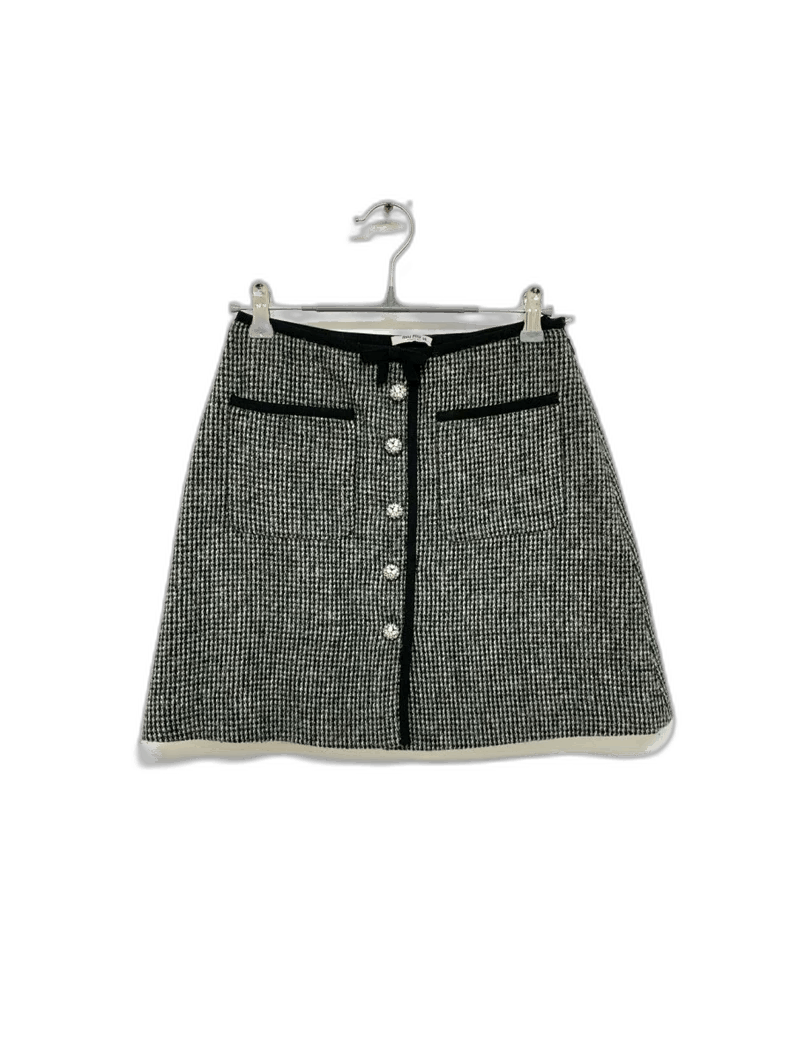 Miu Miu Gray Wool Skirt Size 38