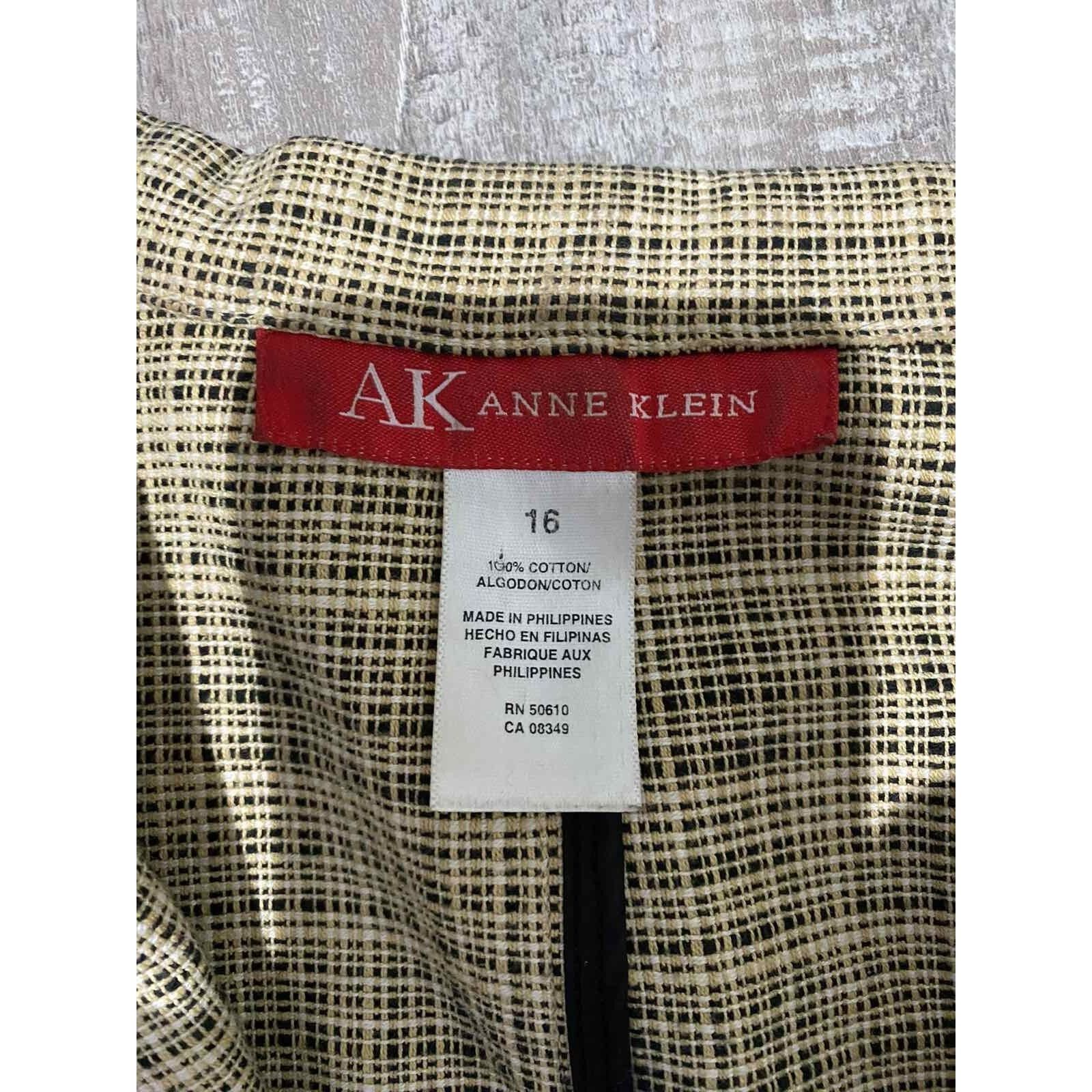 Anne Klein Anne Klein Womens Blazer Plaid Double-Button Size 16 A001604 Size XXL / US 16-18 / IT 52-54 - 3 Thumbnail