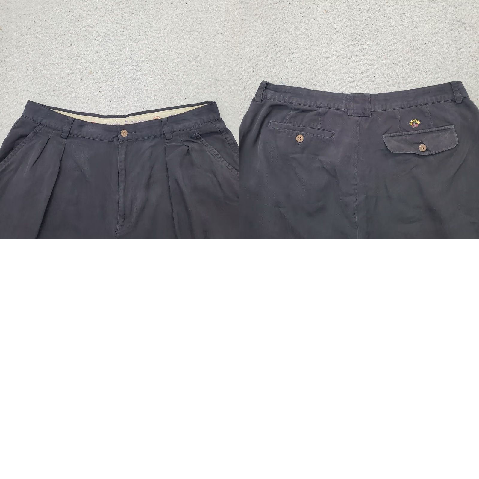 Tommy Bahama Tommy Bahama Shorts Mens 35 Black Silk Performance Pleated Relax Beach Vacation Shirt Size US 35 - 8 Thumbnail