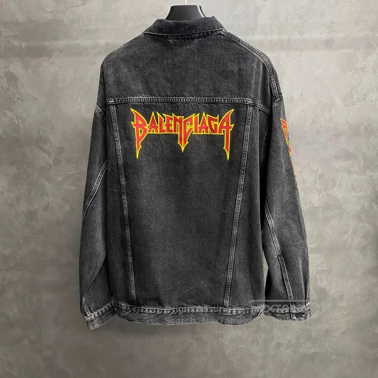 Balenciaga Balenciaga Latest Black Gray Logo Denim Jacket. Size US M / EU 48-50 / 2 - 2 Thumbnail