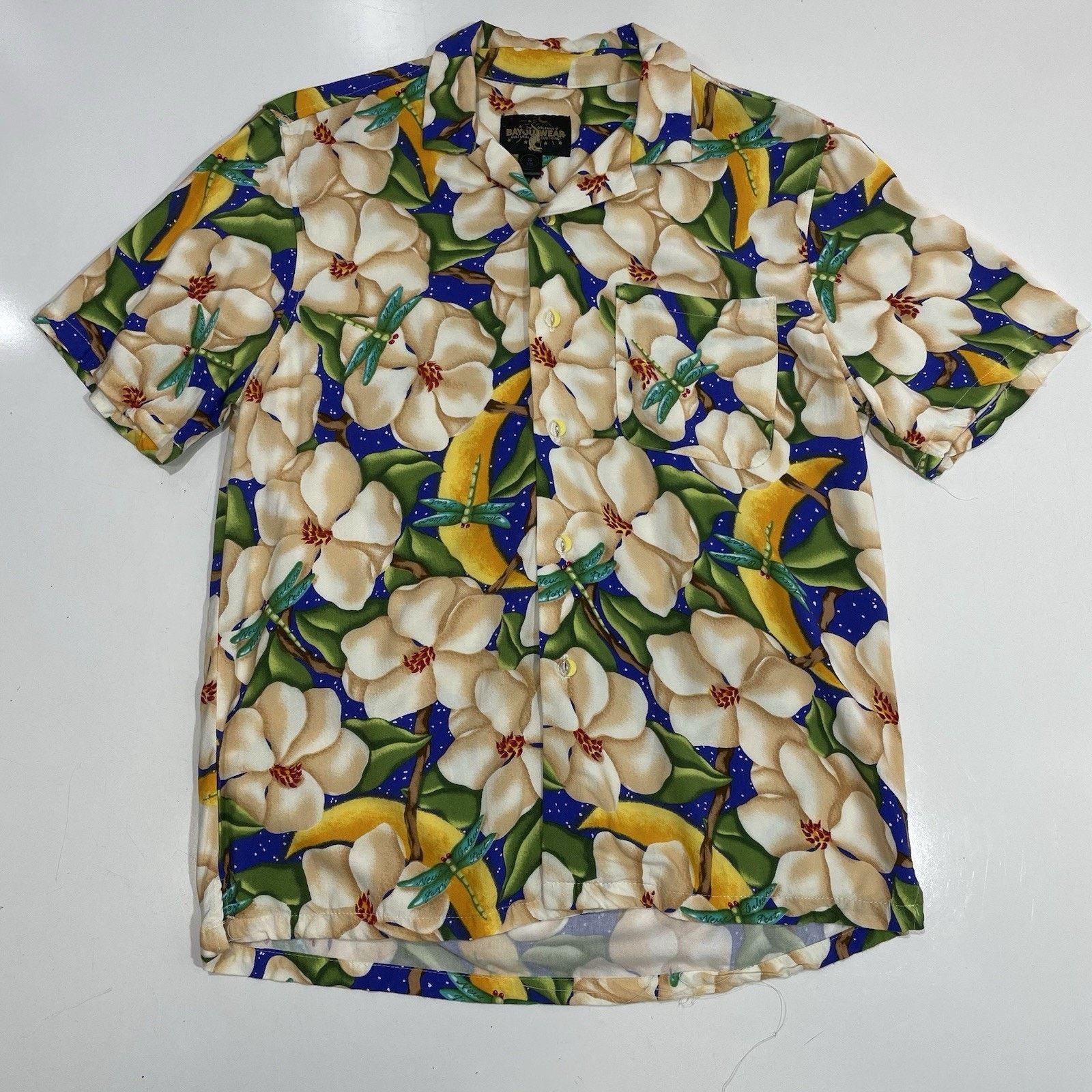 Reyn Spooner Bayou Wear Shirt Men’s S Magnolia Dragonfly Jazz Fest Rayon Size US S / EU 44-46 / 1 - 1 Thumbnail
