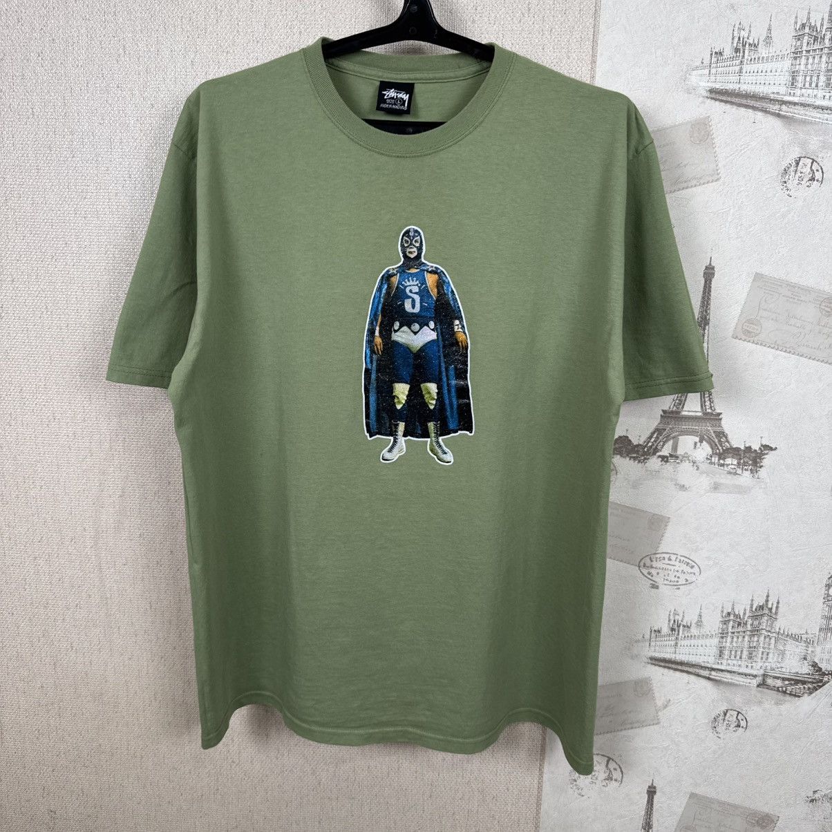 Stussy Stussy T shirt Luchador Wrestler Green Streetwear L Skate Size US L / EU 52-54 / 3 - 14 Thumbnail