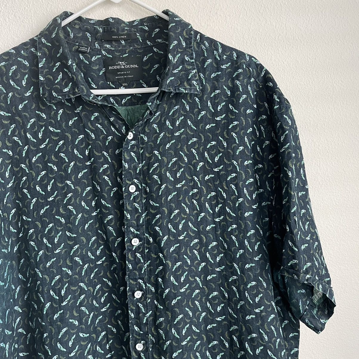 Rodd & Gunn Short Sleeve Feather 100% Linen Button Up Shirt