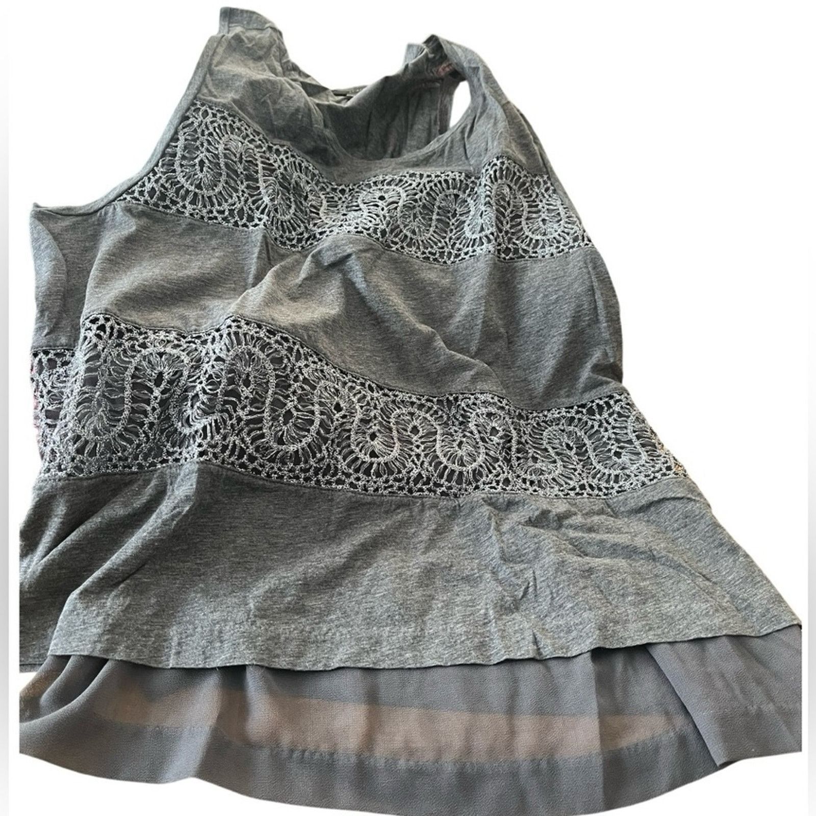 J.Crew J Crew crochet inlay tank top, size XL. Size XL / US 12-14 / IT 48-50 - 1 Thumbnail