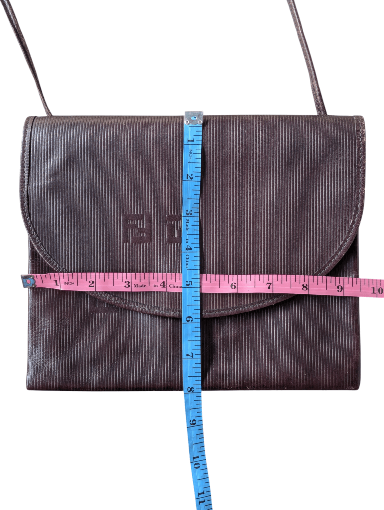 Fendi Fendi Frame Crossbody Burgundy FF Leather Bag Vintage Size ONE SIZE - 15 Thumbnail