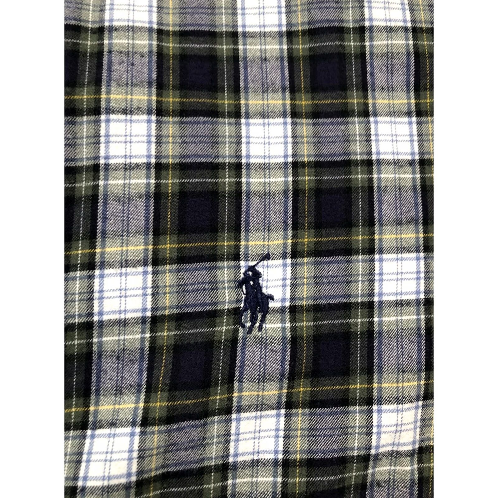 Ralph Lauren Ralph Lauren Blake Shirt Mens Large Blue Plaid Flannel Button-Down Pony Logo Blocked Collar Button Up Classic Fit Size US L / EU 52-54 / 3 - 6 Thumbnail
