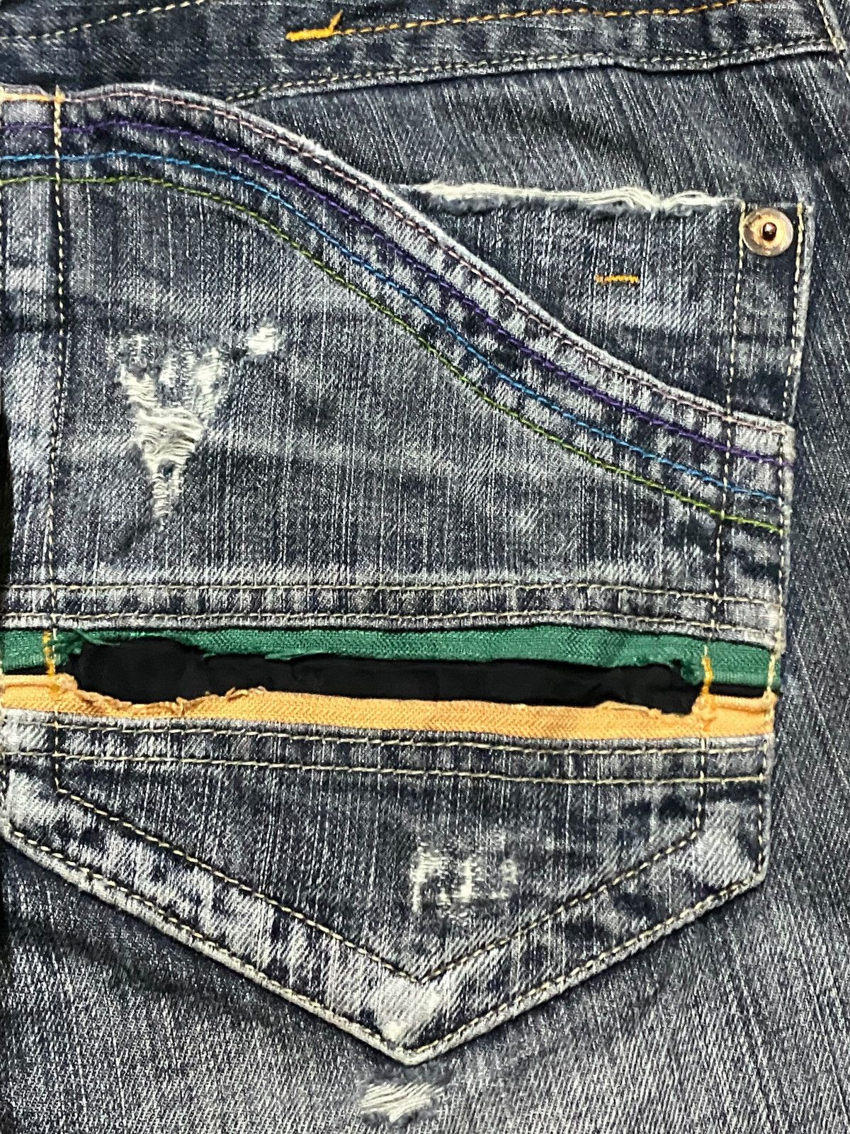Kapital Rare Authentic Root Three Style Baggy Jeans Buckle Back Size US 33 - 13 Thumbnail