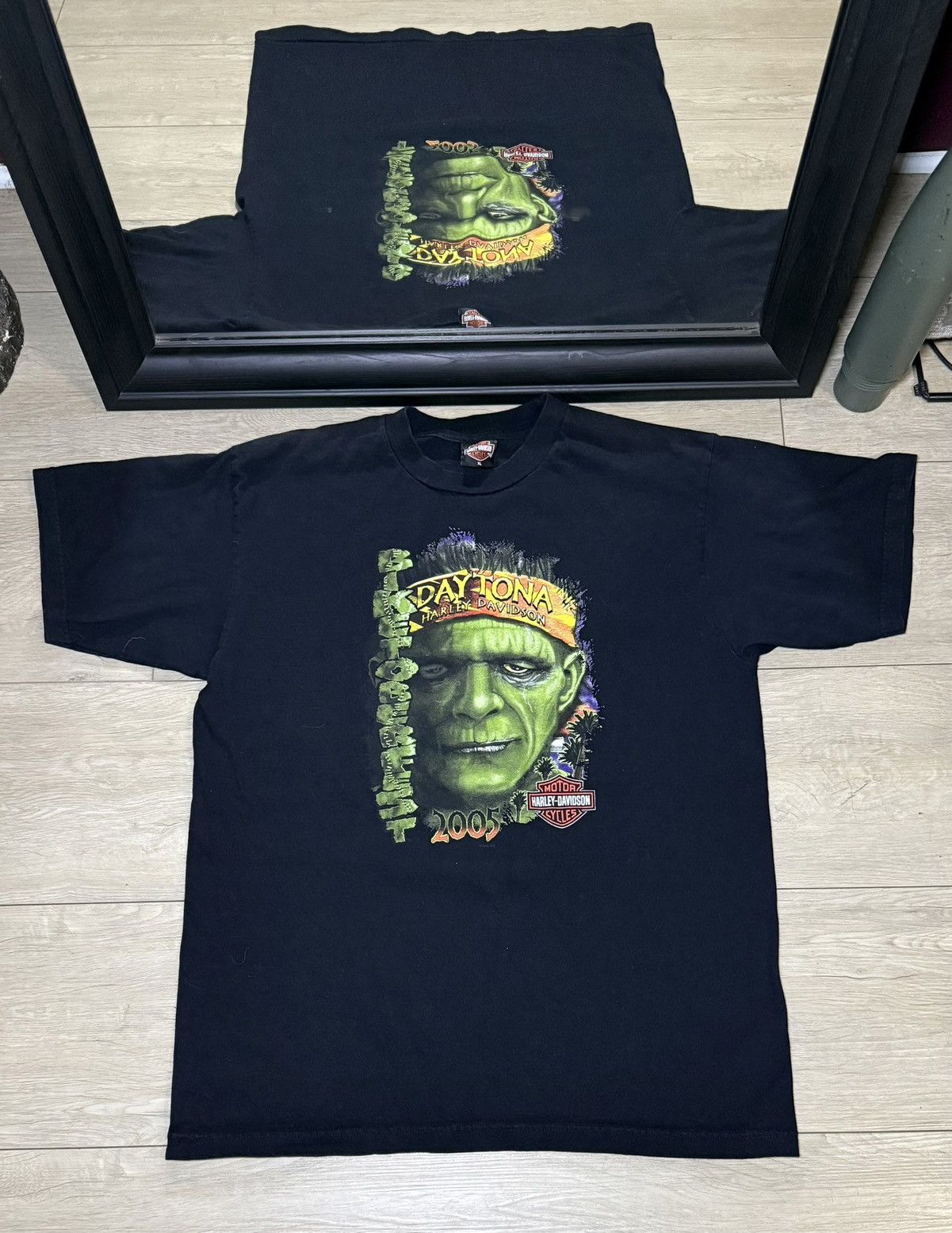 Harley Davidson Y2K 2000s Frankenstein Harley Davidson Daytona Biketoberfest Size US XL / EU 56 / 4 - 1 Thumbnail