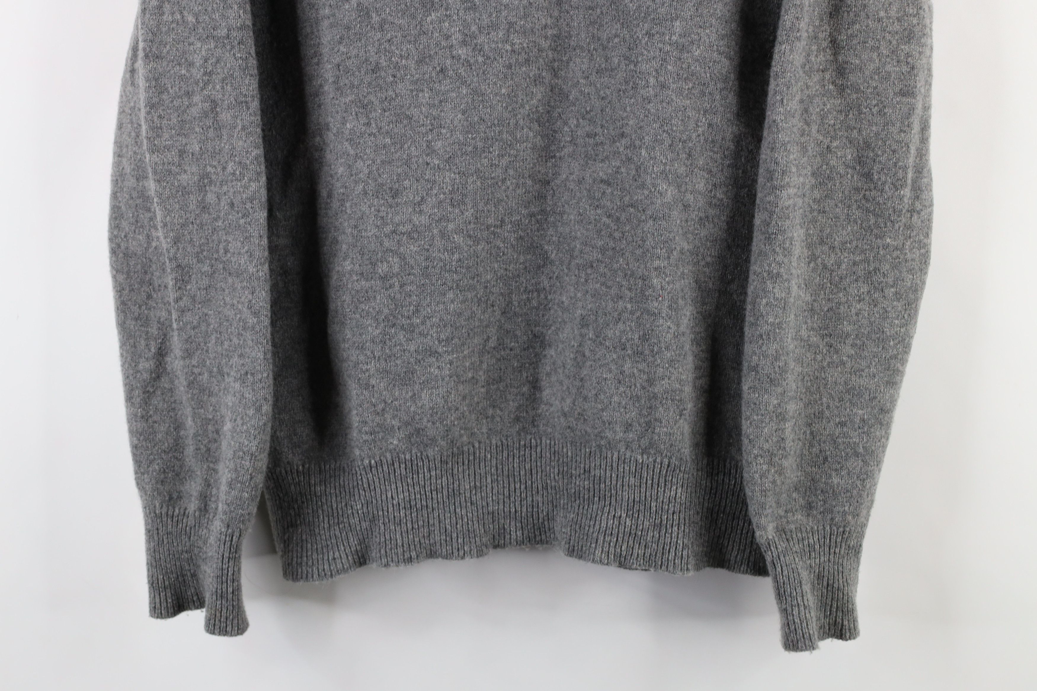 J.Crew × Vintage Vintage J Crew Wool Knit Shawl Collar Henley Sweater Gray Size US M / EU 48-50 / 2 - 3 Thumbnail