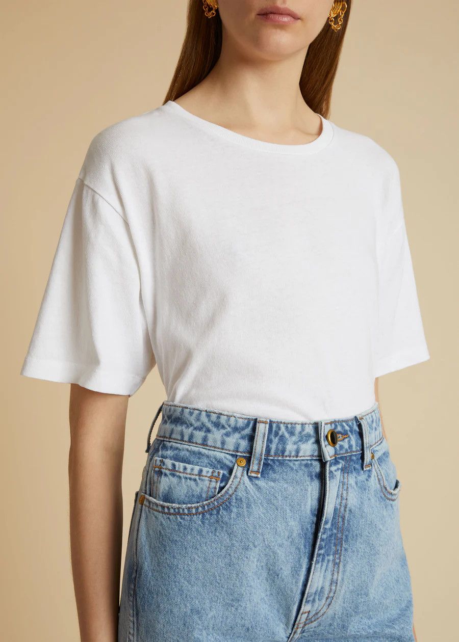 KHAITE o1s22i1n0724 Mae T-Shirt in White Size M / US 6-8 / IT 42-44 - 5 Thumbnail