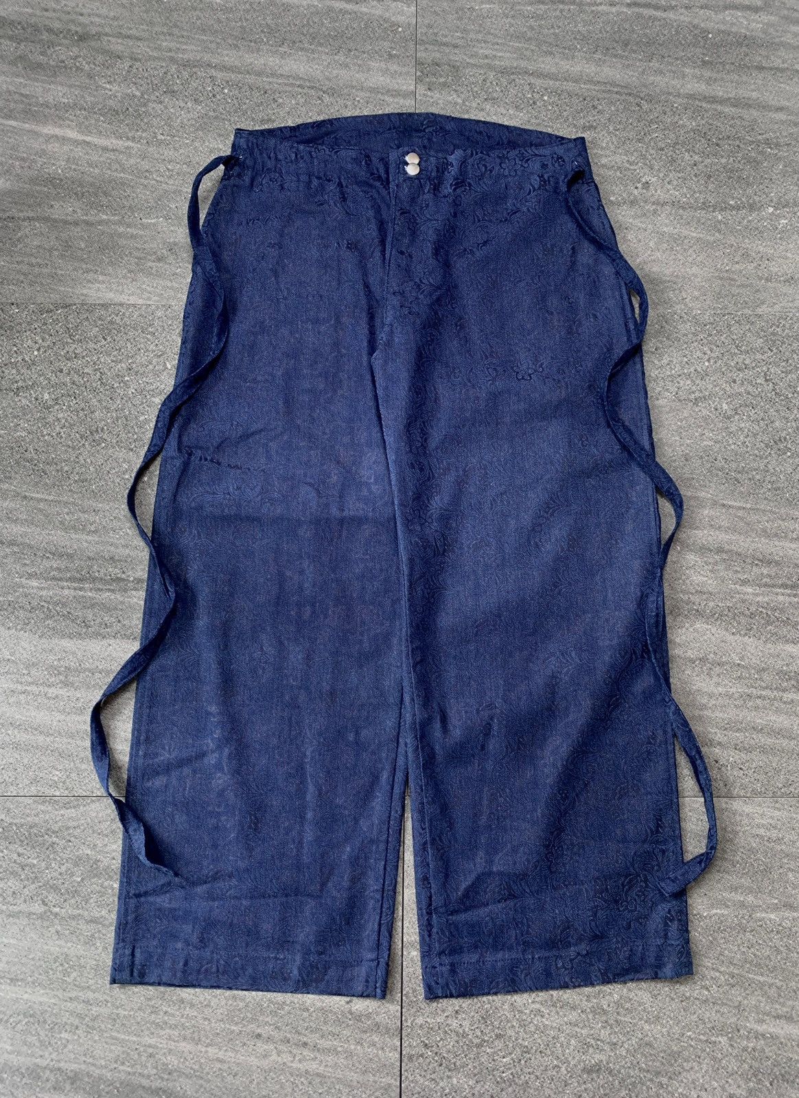 Handmade “FREE IMPORT TAX” Floral Patterned Hakama Wideleg Pants Size US 34 / EU 50 - 2 Thumbnail