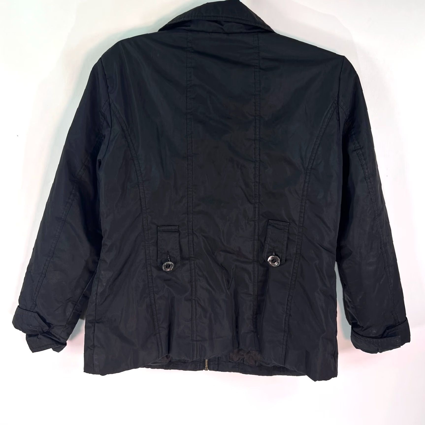 Vintage NYC Jacket Women XL Black Shine 90s Insulated Lined Zip Womens Size XL / US 12-14 / IT 48-50 - 7 Thumbnail