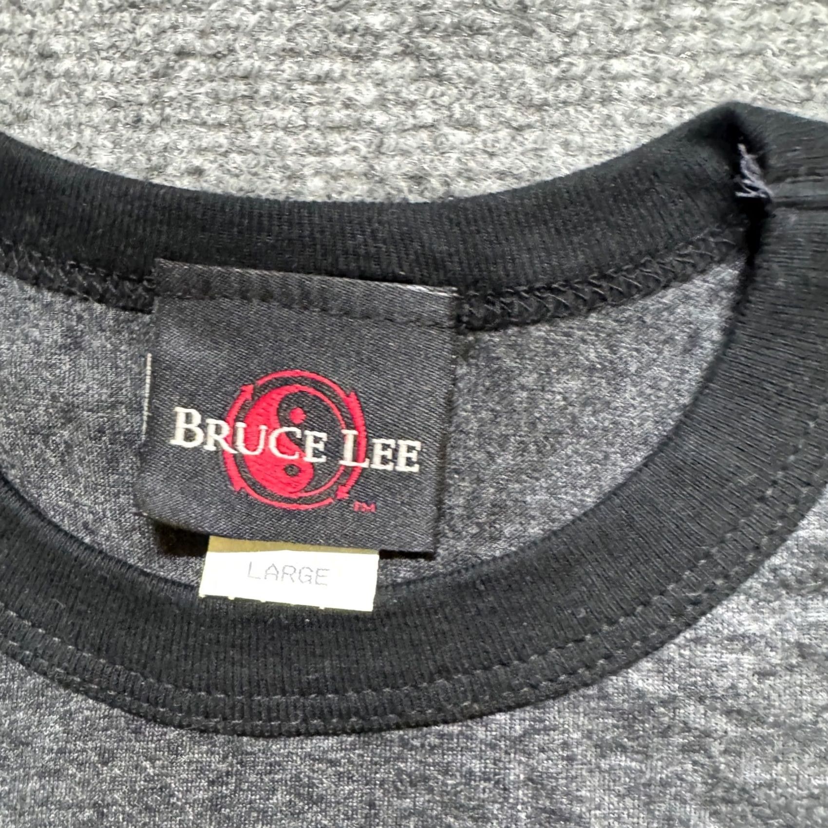 Lee VINTAGE Bruce Lee Shirt Top Womens L Gray Ringer T 90s Y2K Paper Tag Is my Homeboy Shirt Size L / US 10 / IT 46 - 3 Thumbnail