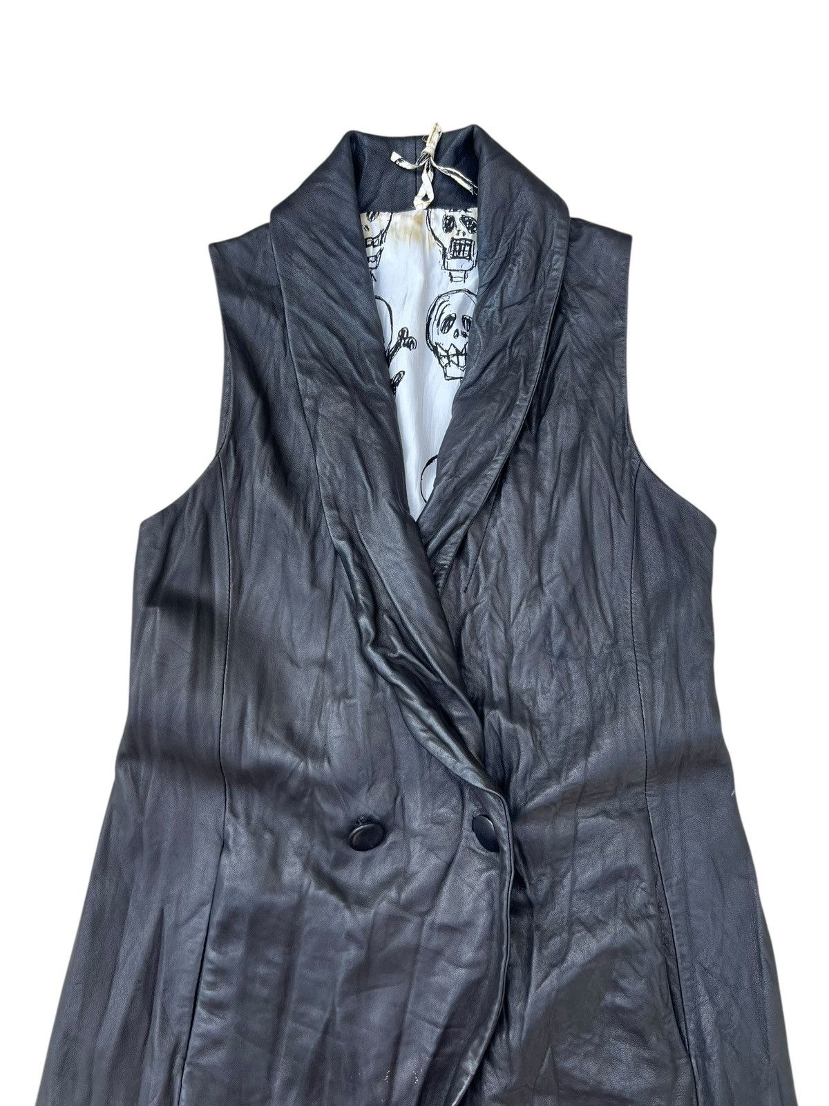 Bajra × Vintage Vintage Bajra Japan Patina Sheepskin Leather Long Vest Size US XS / EU 42 / 0 - 4 Thumbnail