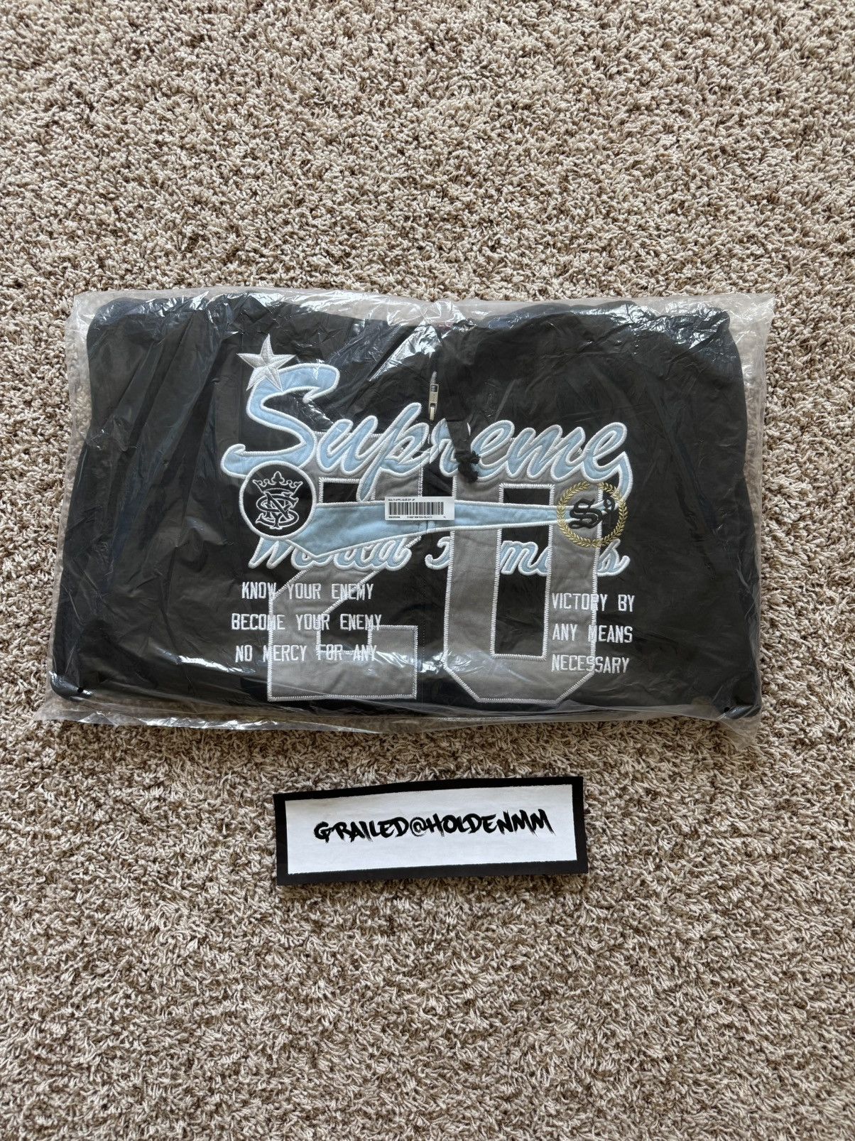 Supreme Warriors Appliqué Zip Up Hooded Sweatshirt Black Size US XL / EU 56 / 4 - 22 Thumbnail