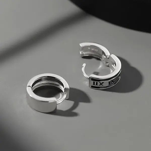 Other 925 Silver Plated Silver Hoop Earrings for Men Women Size ONE SIZE - 2 Thumbnail