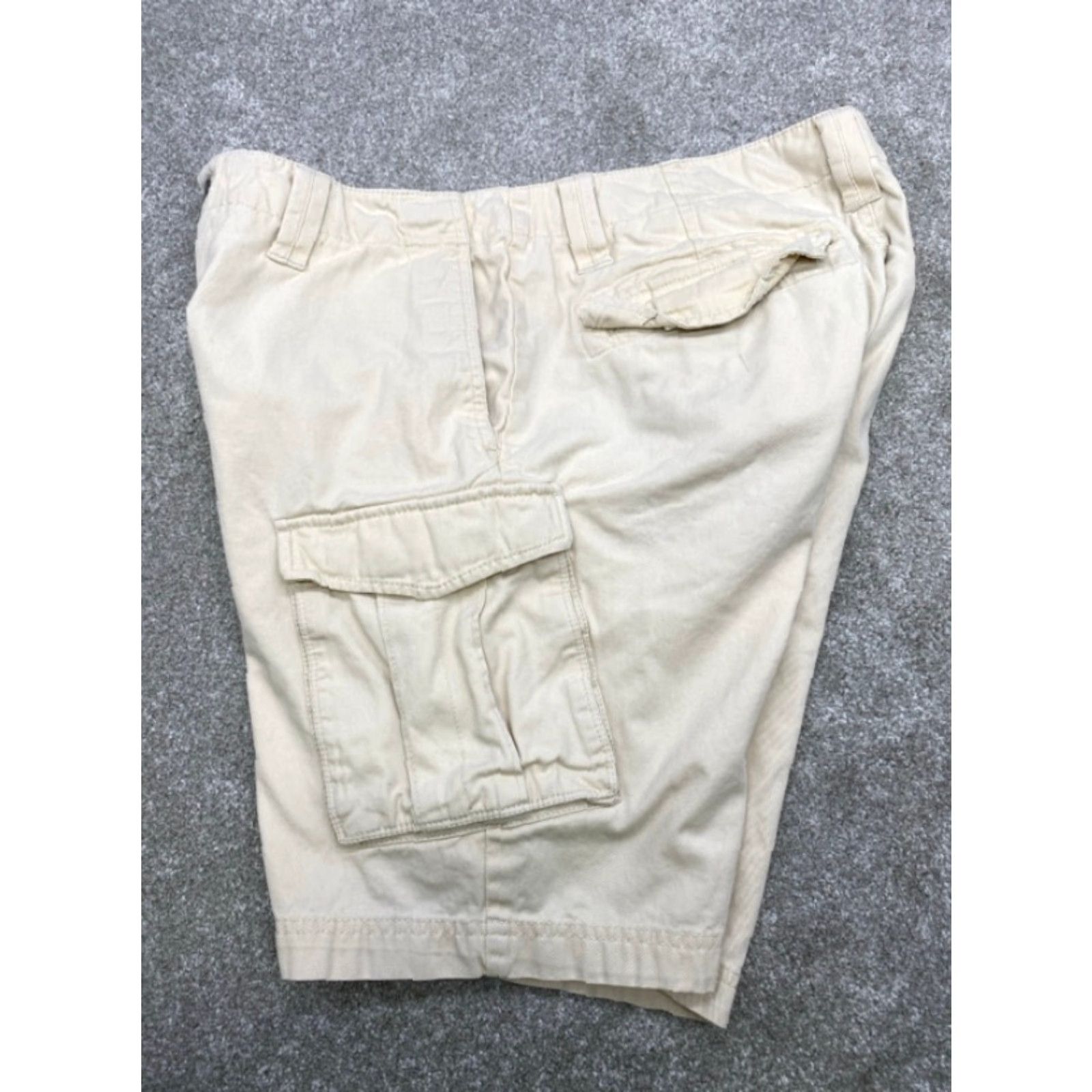 Vintage John Bartlett Cargo Shorts Men's 34x9 Cream 100% Cotton Button Pockets 4942 Size US 34 / EU 50 - 4 Thumbnail