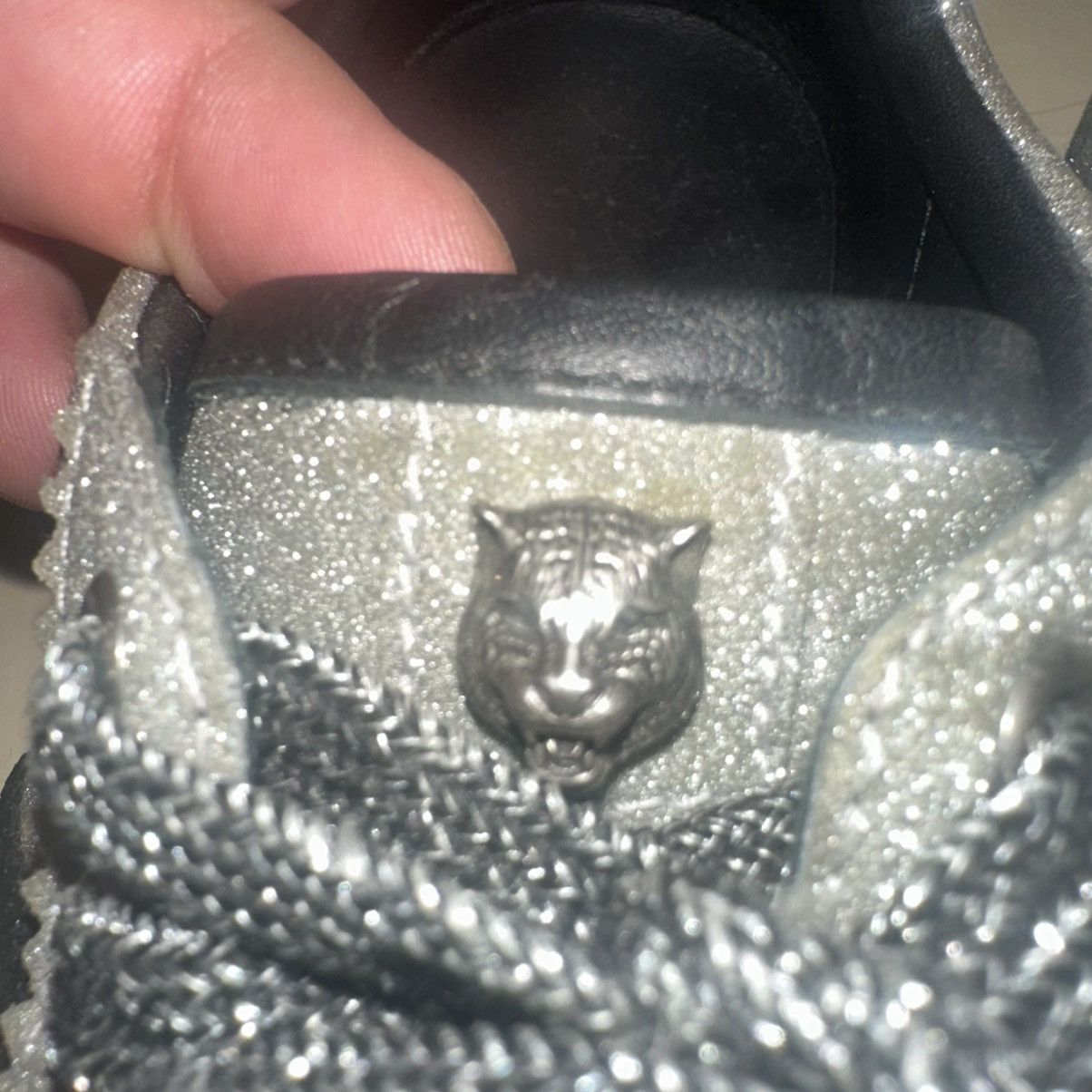 Gucci Gucci Silver Glitter Sparkle Crystal Sneakers 8 9.5 10 9 Size US 9.5 / EU 42-43 - 1 Thumbnail