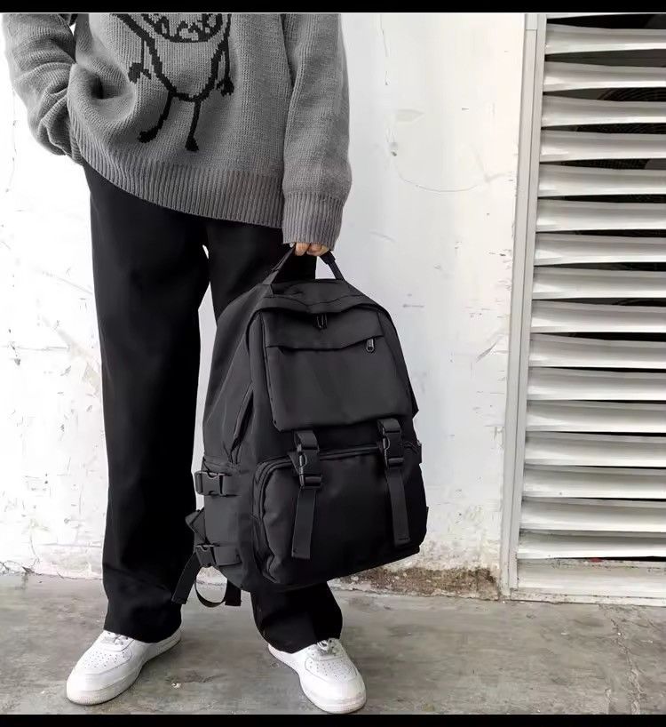 Other Casual Streetwear Capacity Canvas Large School Backpack Size ONE SIZE - 12 Thumbnail