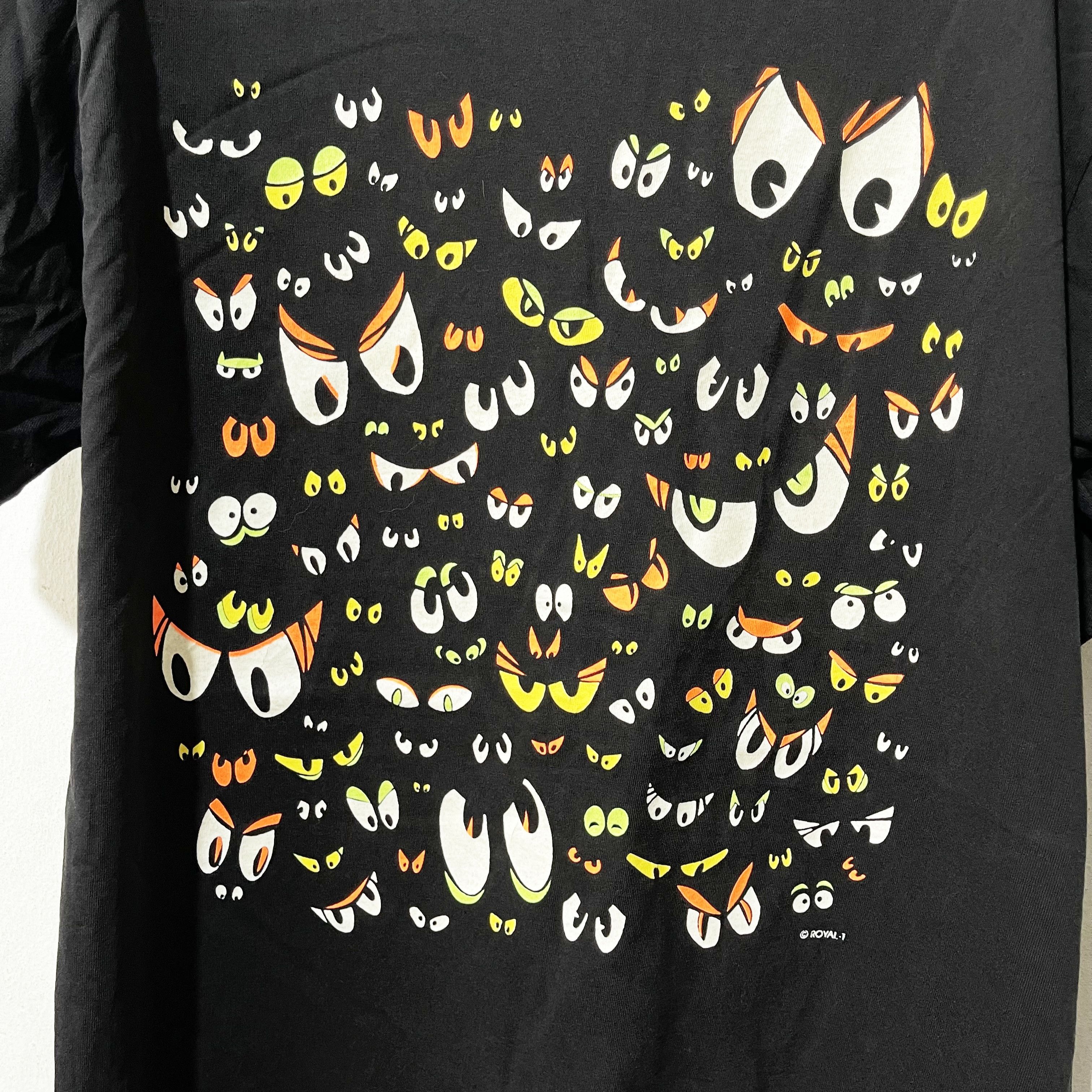 Vintage Vintage 90s Halloween Glow in The Dark Spooky Eyes Shirt Size US L / EU 52-54 / 3 - 2 Thumbnail