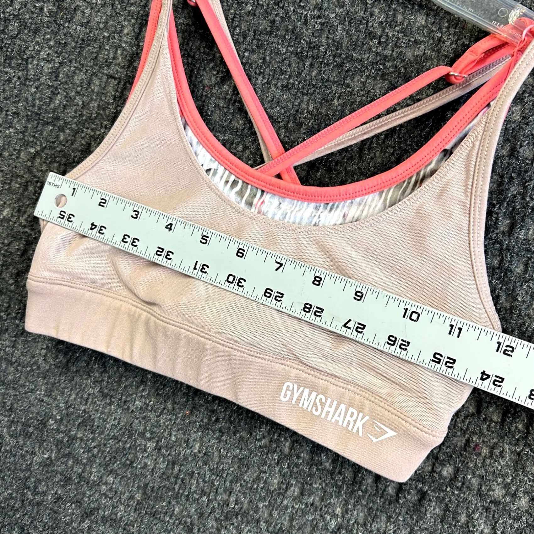 Gymshark Gymshark Sports Bra Womens S Racerback Mauve Pink Logo Athletic Activewear Size ONE SIZE - 7 Thumbnail