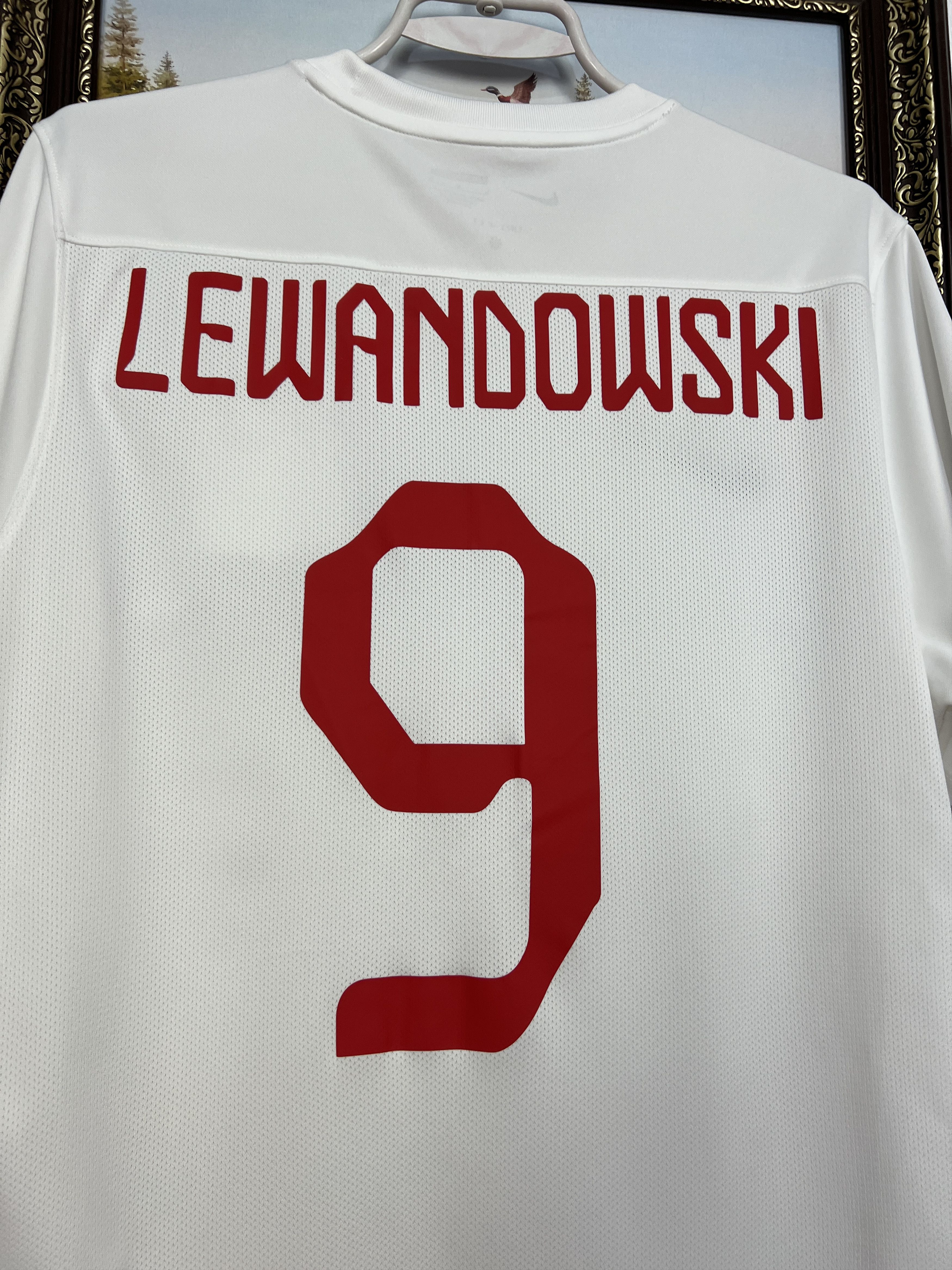 Nike Poland football shirt 2010 Soccer Nike #9 Lewandowski Jersey Size US L / EU 52-54 / 3 - 10 Thumbnail