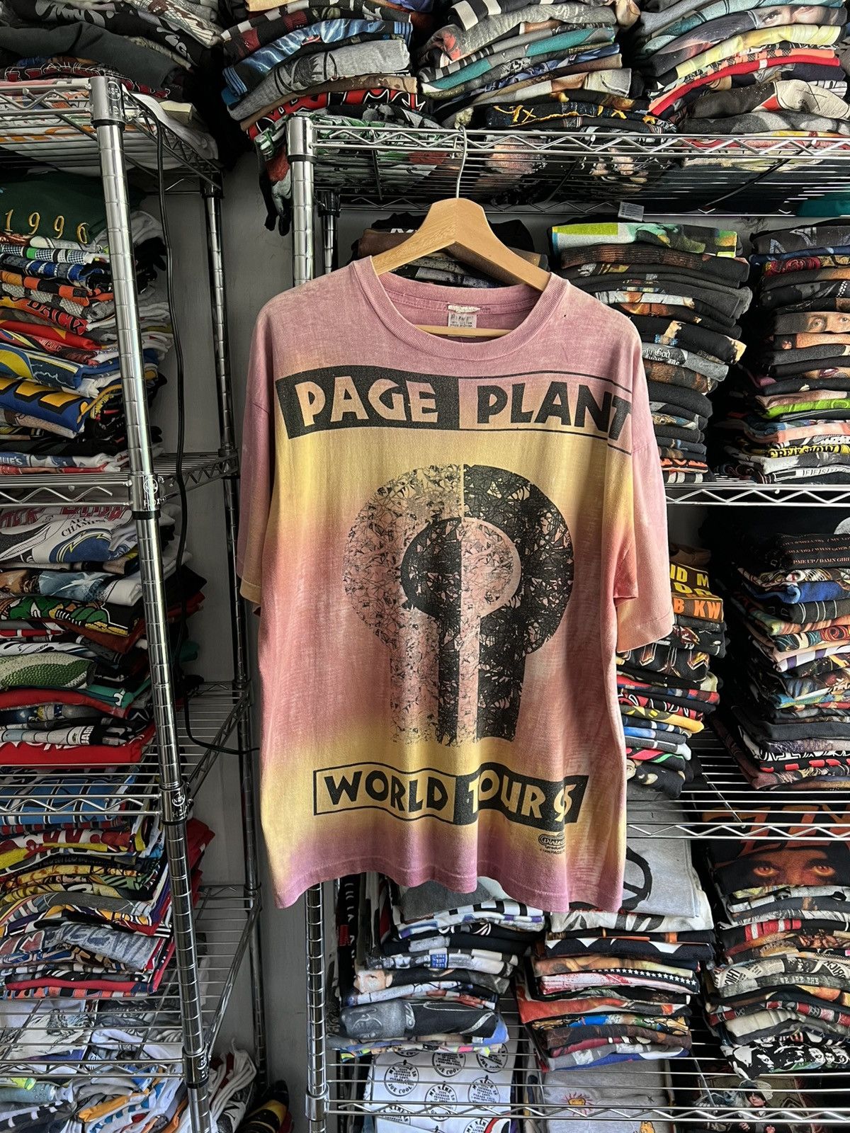 1995 Jimmy Page Robert Plant Single Stitch Tie Dye Tour Tee