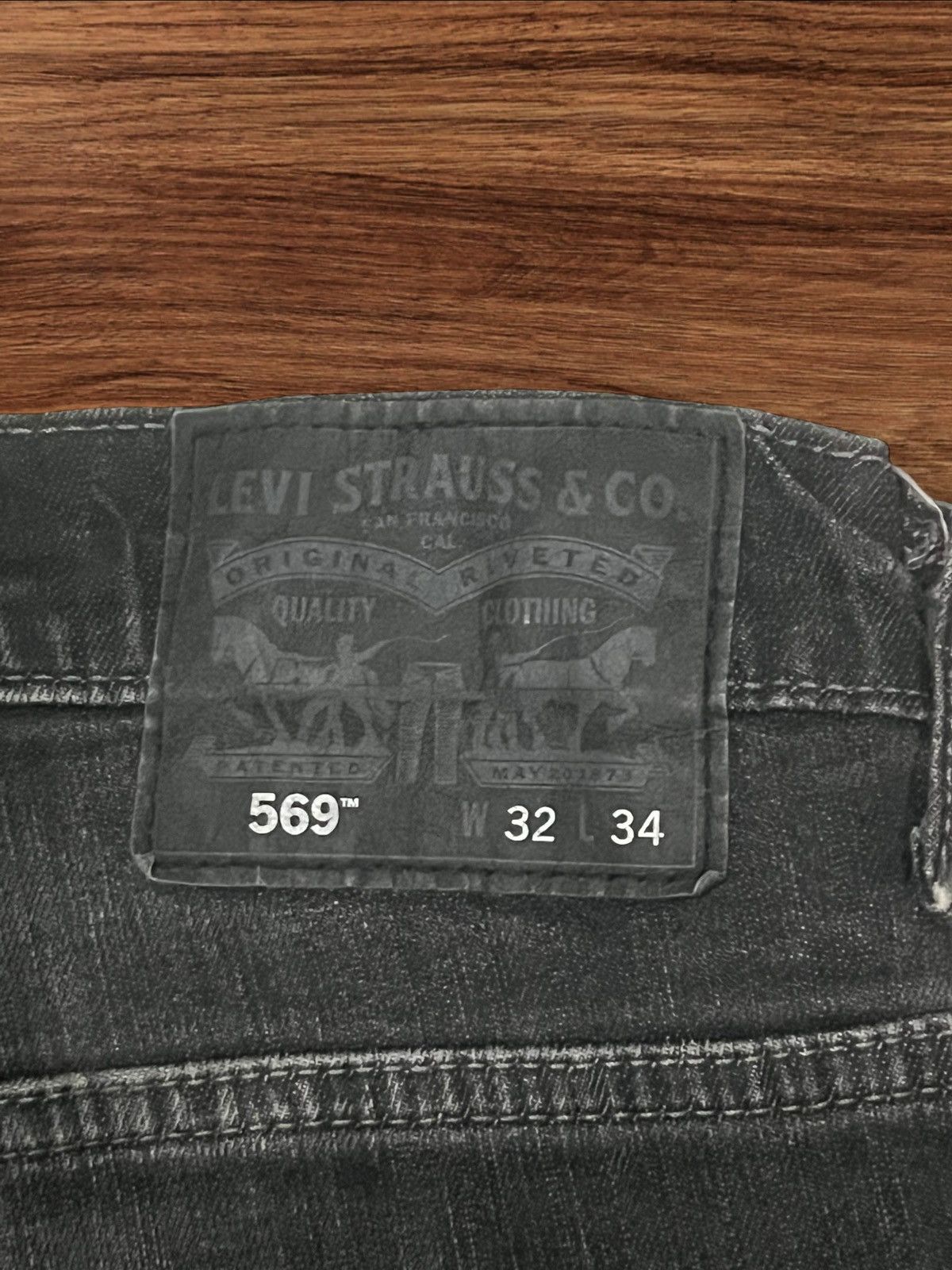 Levi's × Vintage ⚡️Y2K⚡️Vintage Y2K Levi’s 569 Black Faded Washed Grunge Jeans Size US 34 / EU 50 - 9 Thumbnail