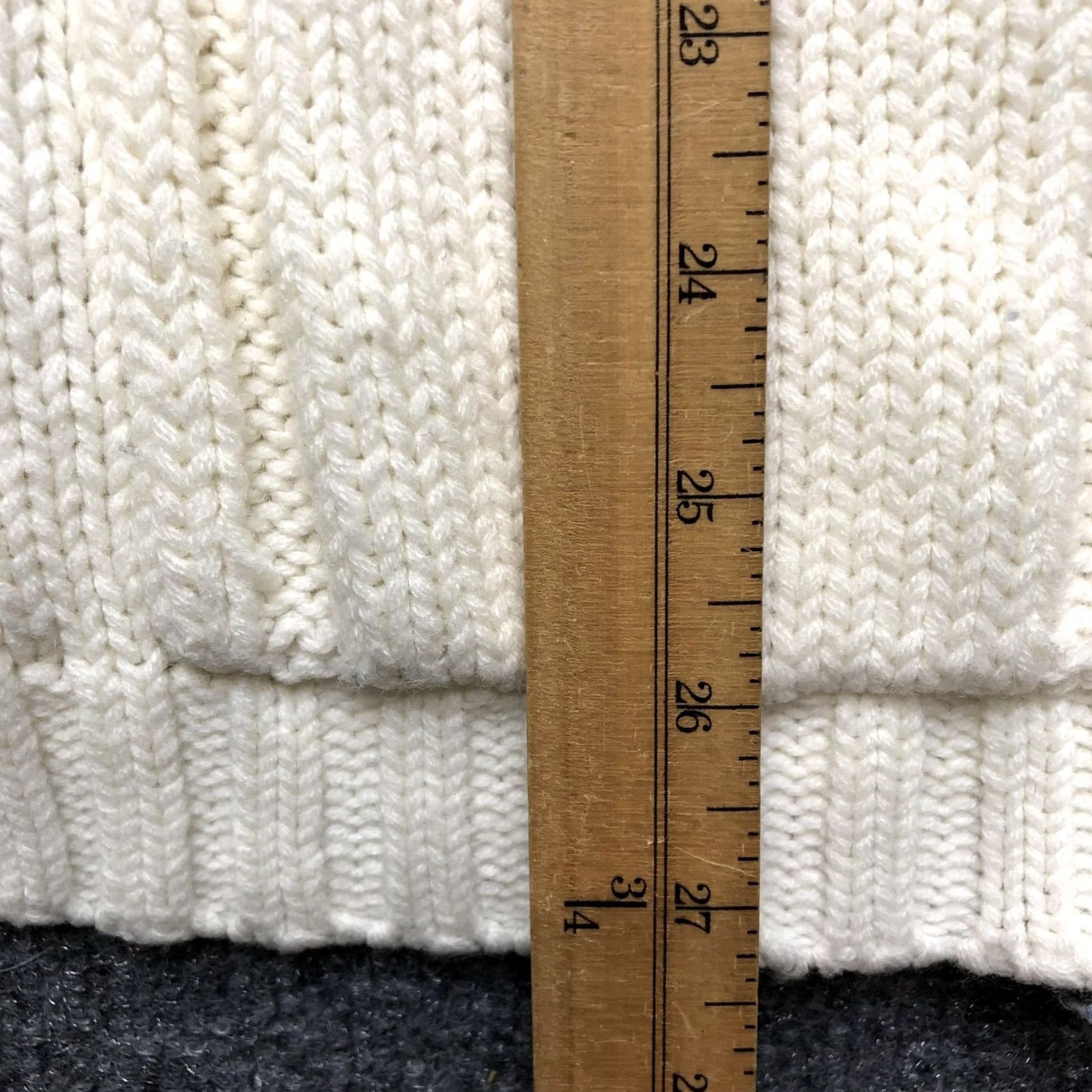 Vintage VINTAGE Merville Cardigan Sweater Womens Large White Cable-Turtleneck Pockets Size L / US 10 / IT 46 - 4 Thumbnail