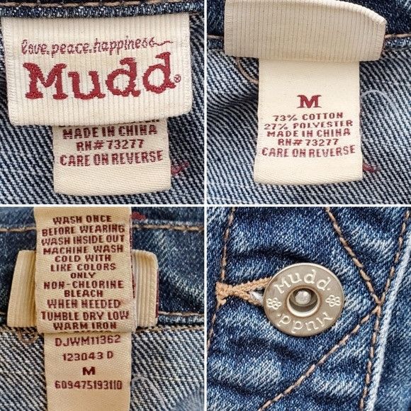 Vintage Vintage 90s y2k Mudd Brats Blue Jean Distressed Faded Denim Size M / US 6-8 / IT 42-44 - 4 Thumbnail