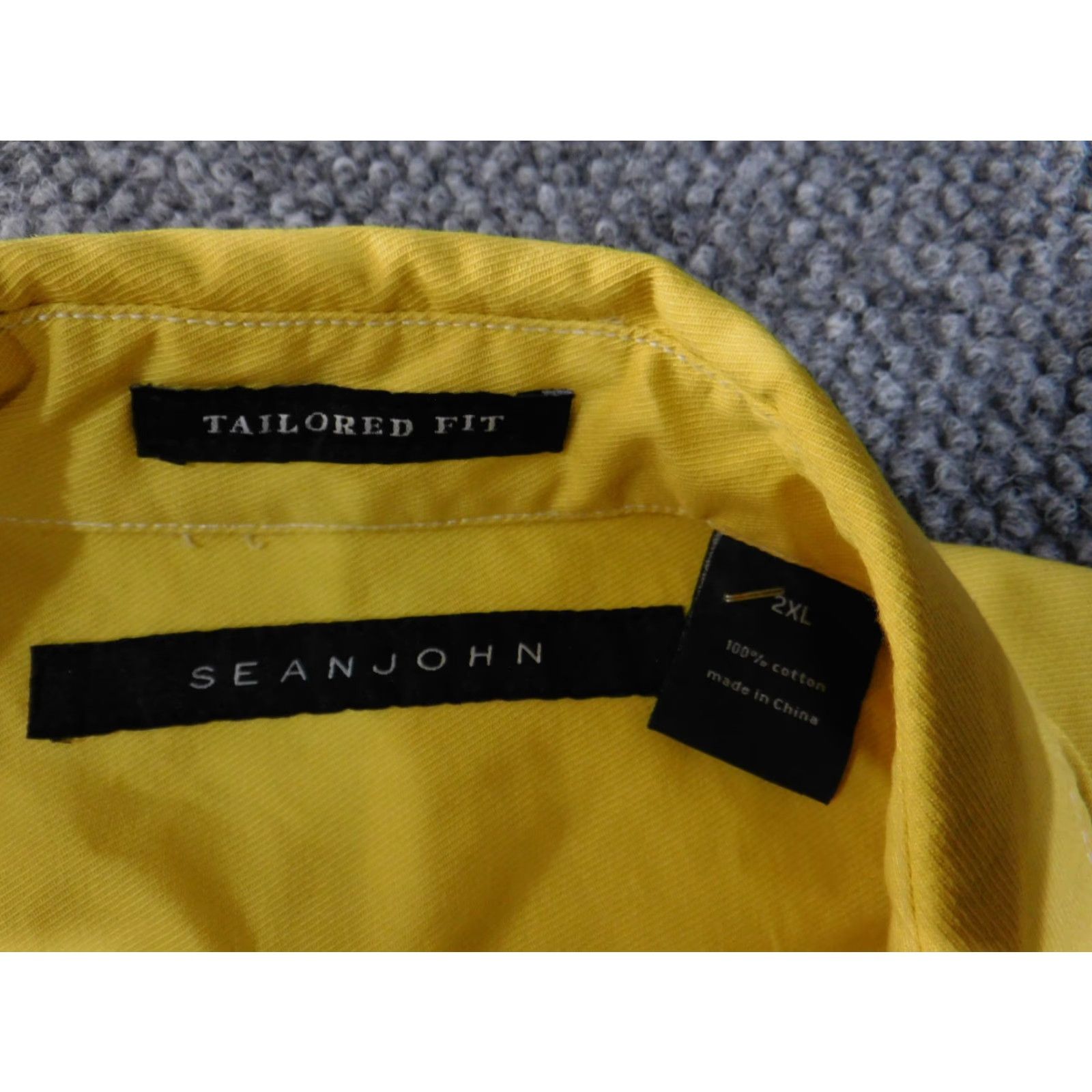 Sean John Sean John Shirt Mens 2XL Yellow Vintage Button-Up Casual Regular Plaited Plaid Long Sleeve Cotton Collar Button-Down Pockets Mens Size US XXL / EU 58 / 5 - 5 Thumbnail