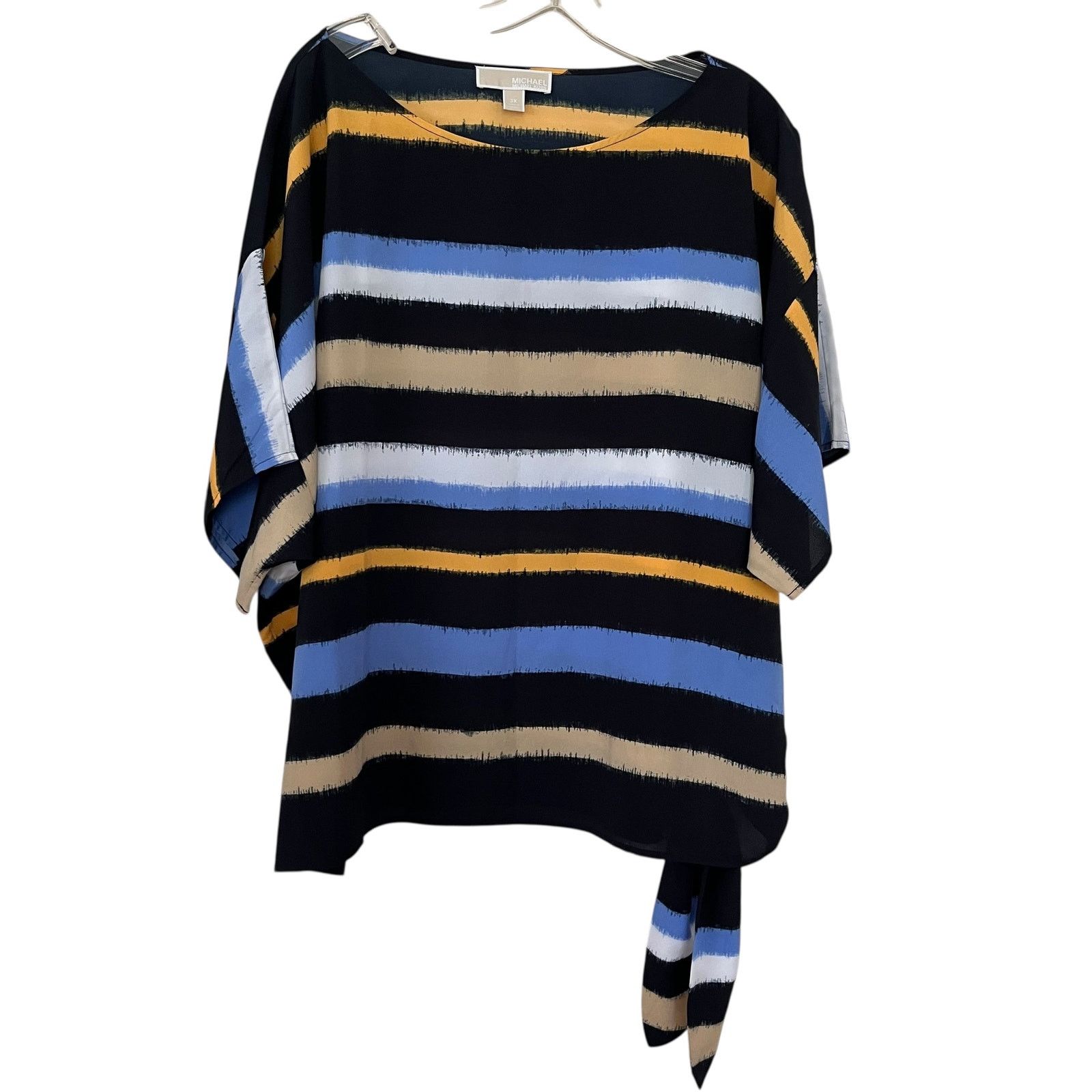 Michael Kors Michael Kors Navy Westcliff Striped Side Tie Dolman Blouse Size 3XL / US 20-22 - 2 Thumbnail
